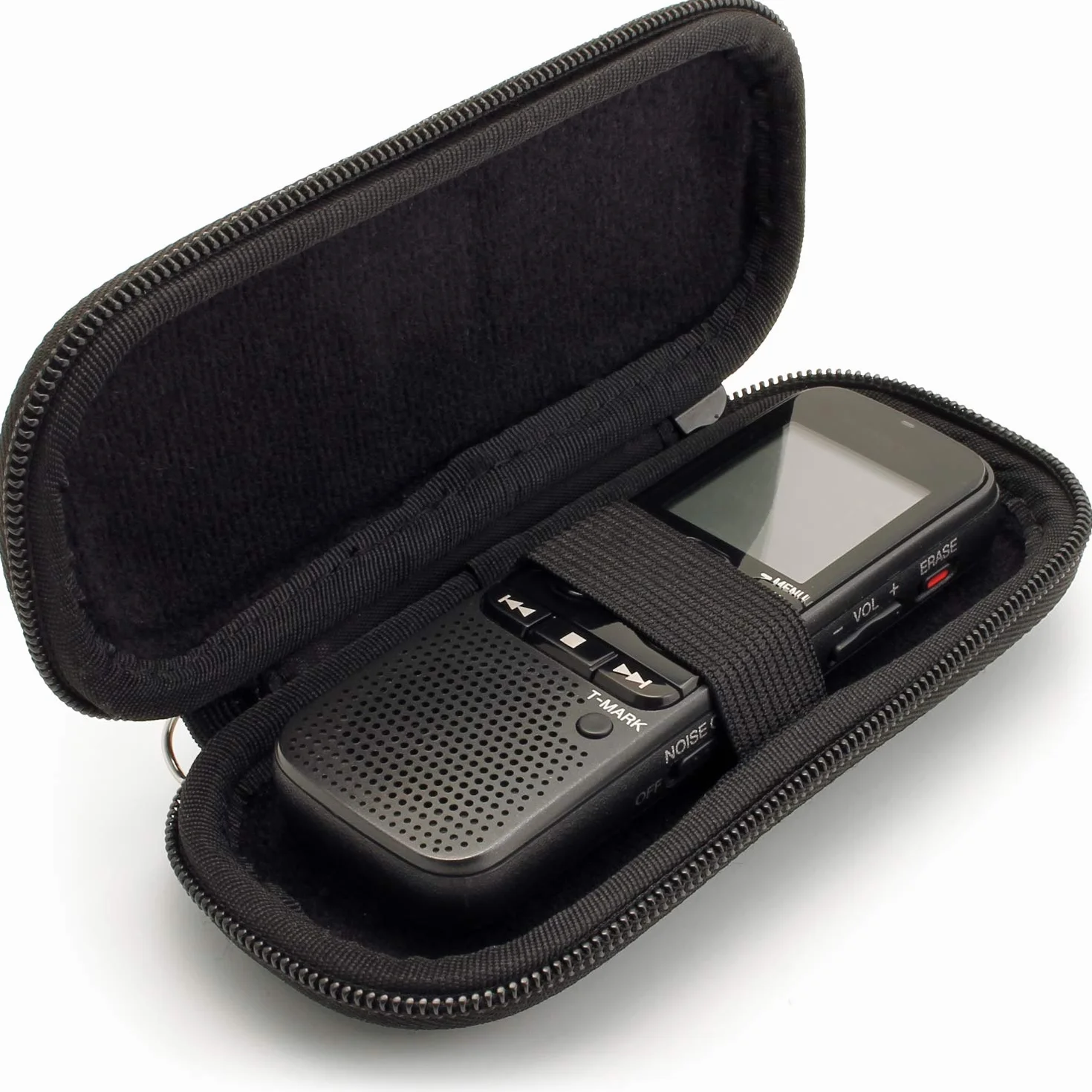 iGadgitz U6690 EVA Etui Housse Rigide de Rangement Zippé pour Sony Dictaphone Numérique Enregistreur Vocal - Noir