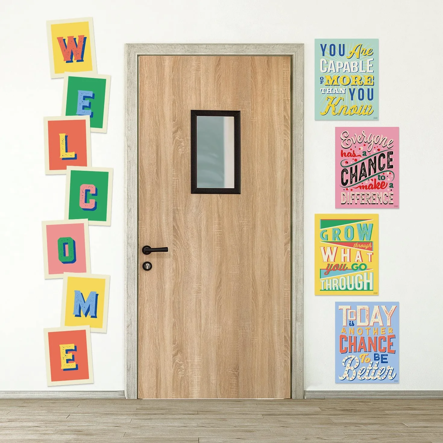 Sweetzer & Orange Affiches de croissance et lettres de bienvenue 27,9 x 35,6 cm Décoration salle de classe et bureau
