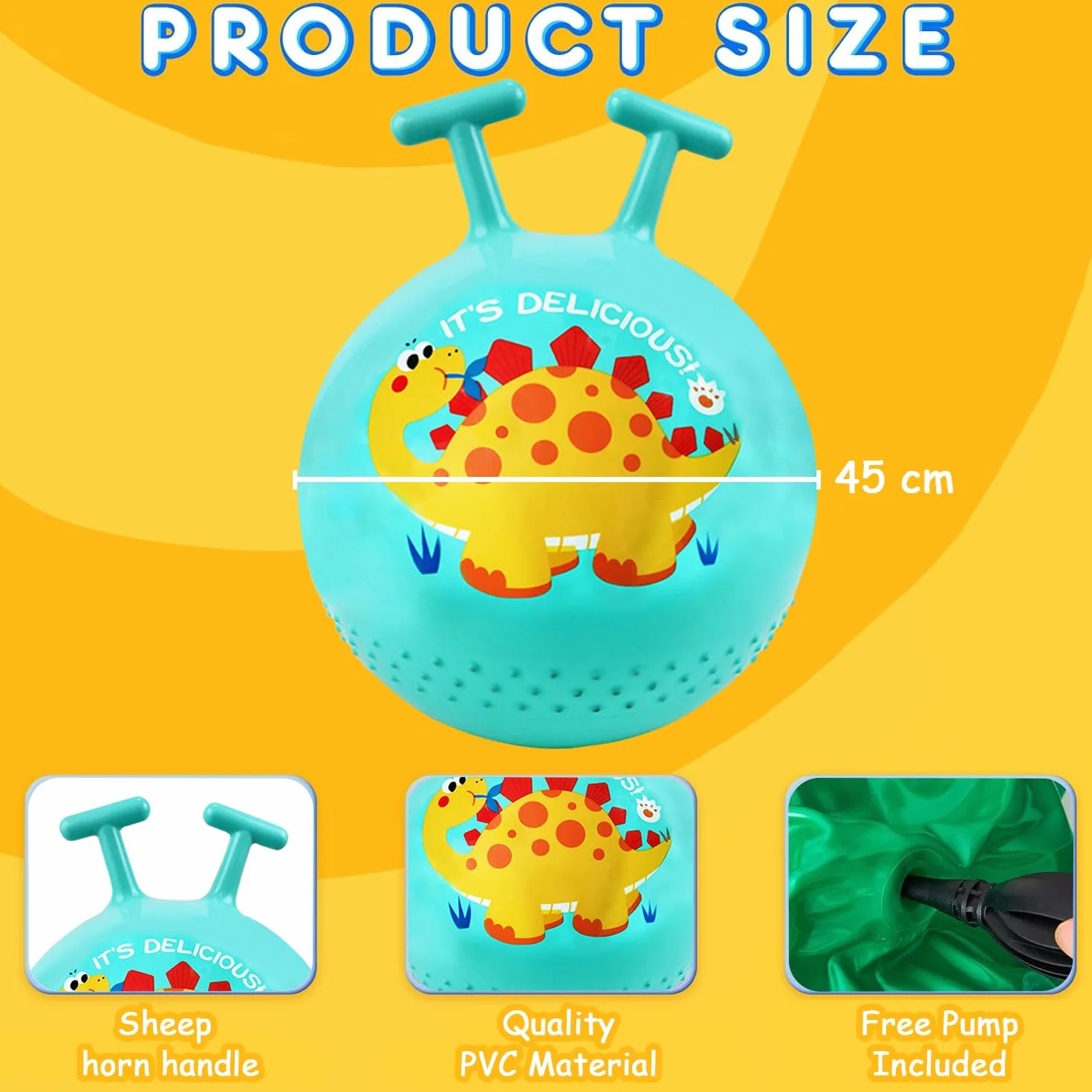 Ballon Sauteur pour Enfants Gonflable Balle Trémie Rebondissante Vert