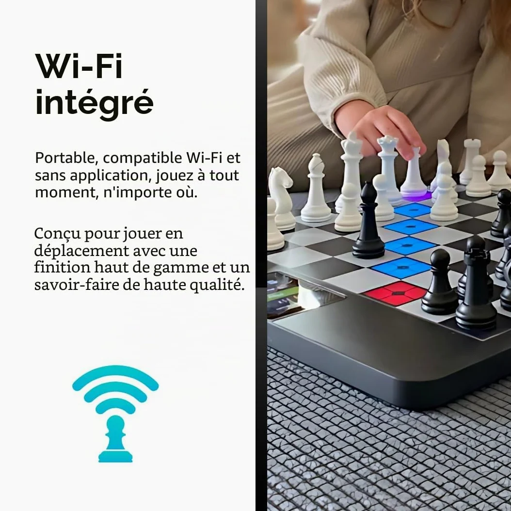 ChessUp 2 – Échiquier électronique Bryght Labs – Wi-Fi, moteur d'échecs, jeu TouchSense, échiquier intelligent lumineux, IA, leçons, jeu sans fil