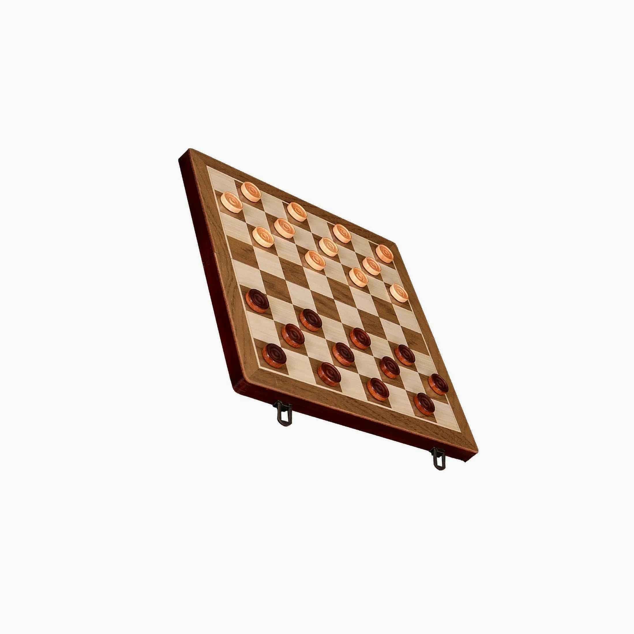Jeu de société en Bois (échecs et Dames) - Format Compact - Idéal pour Le Camping - Fabrication Artisanale - Stratégie captivante Entre Joueurs -