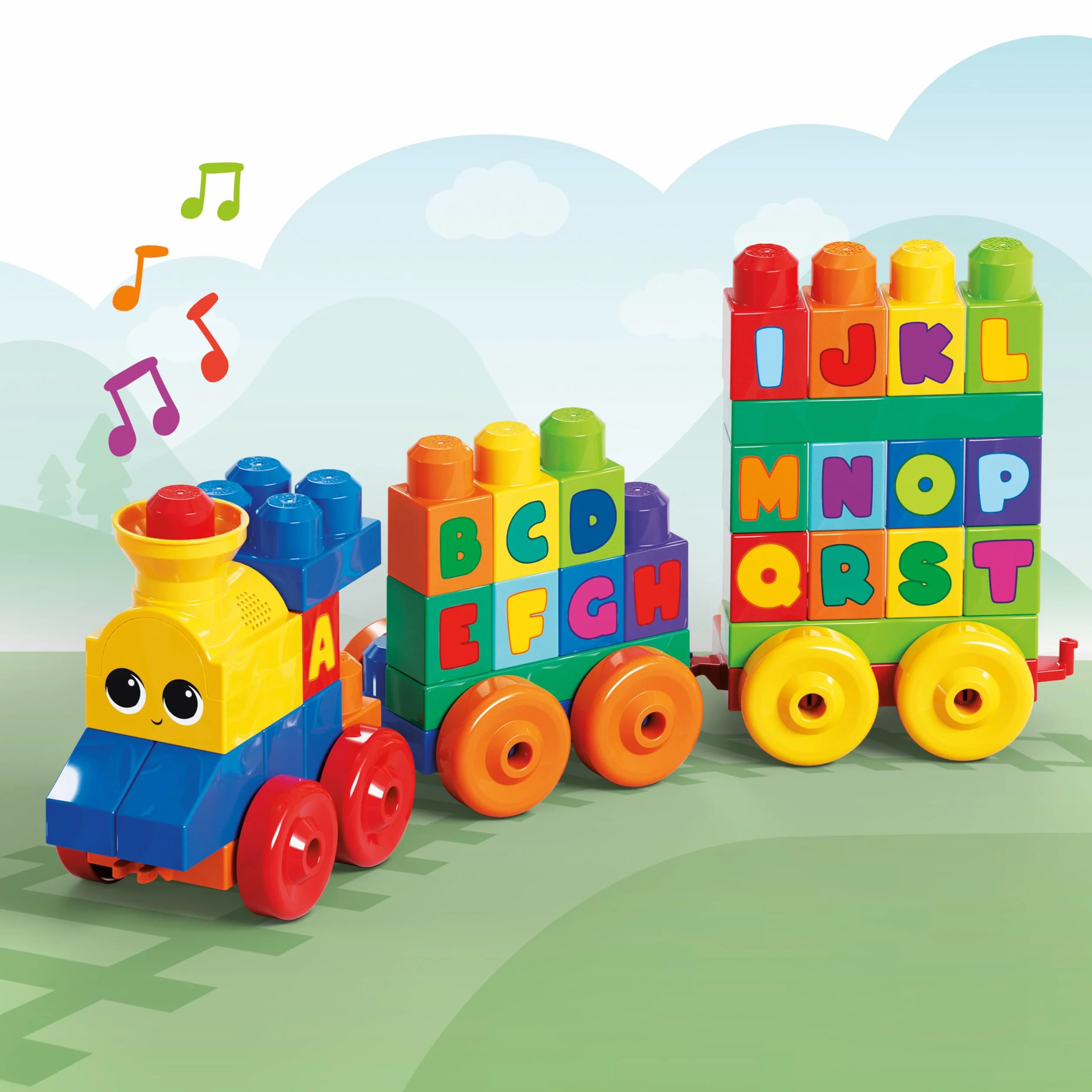 MEGA Bloks Le Train de L'Alphabet, jeu de blocs de construction 50 pièces FWK22