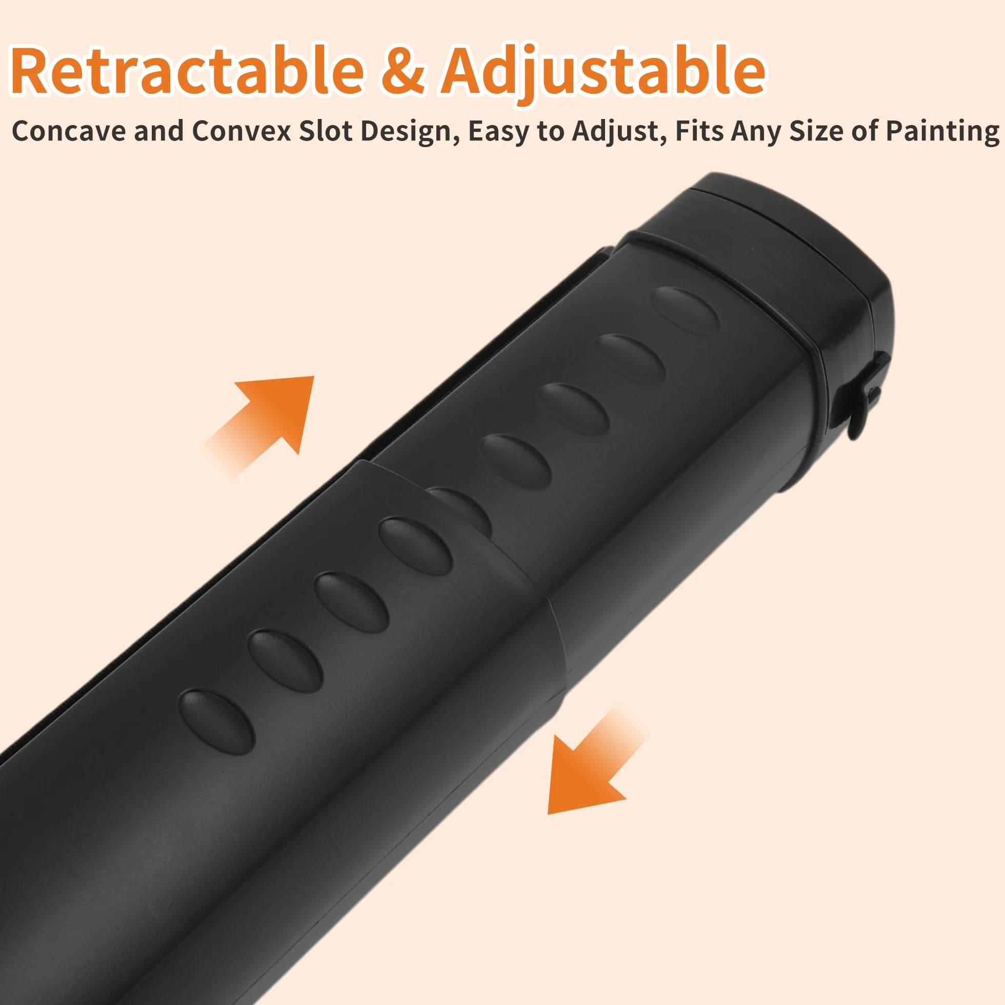 Tube À Affiche Extensible Rouleau à Poster Télescopique 62,5-104,5 cm Imperméable Noir avec Bandoulière