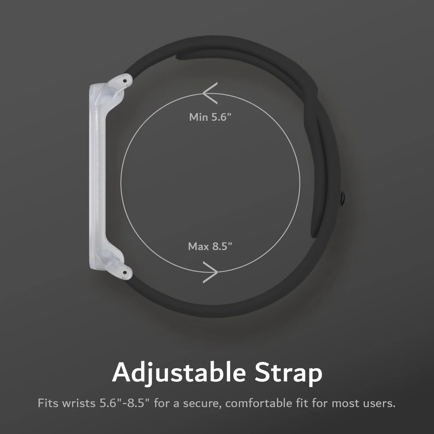 TUDIA Étui PC à Clipser Bracelet en Silicone réglable pour PLAUD NotePin AI Noir