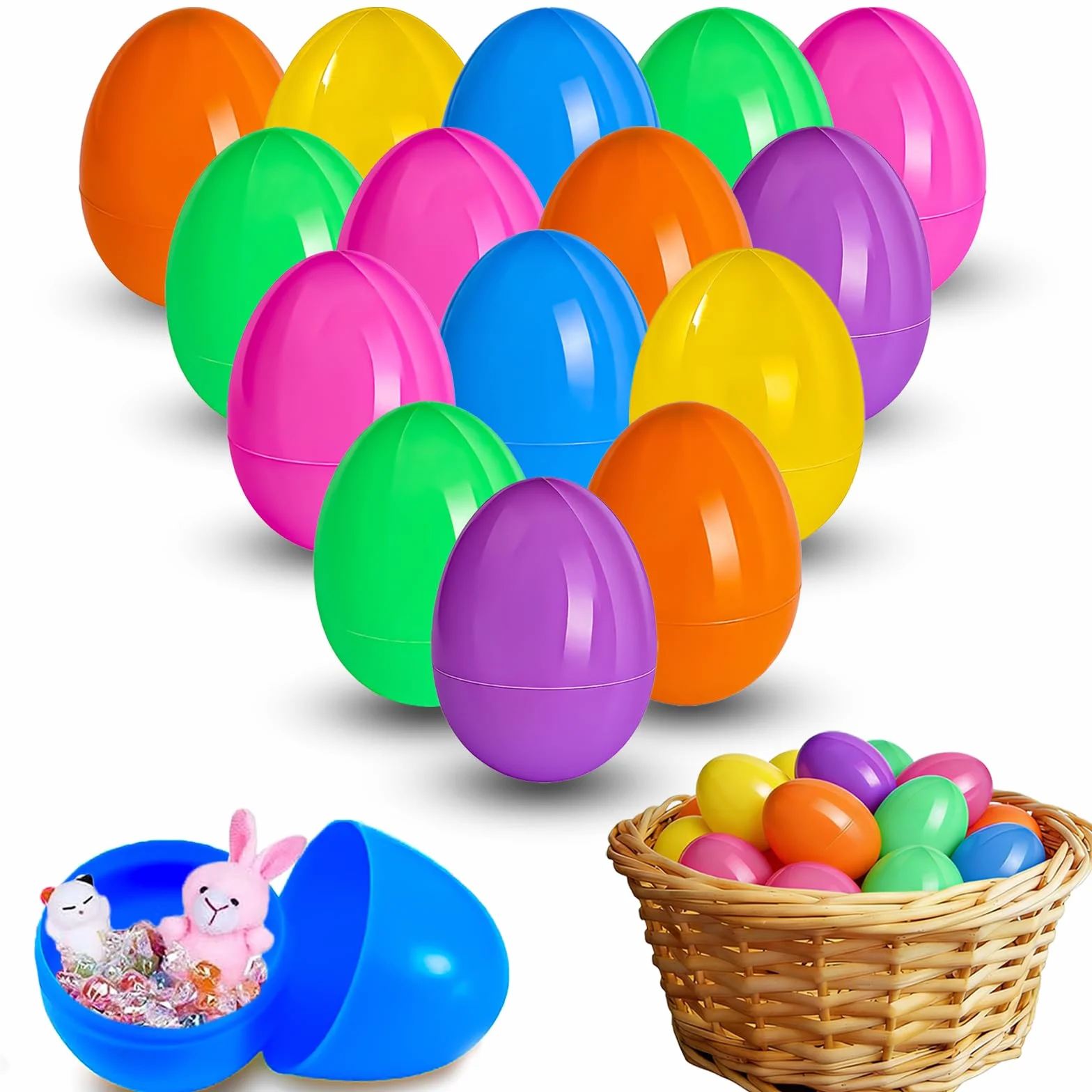 Œufs de Pâques en plastique à remplir, lot de 50, cadeaux pour enfants