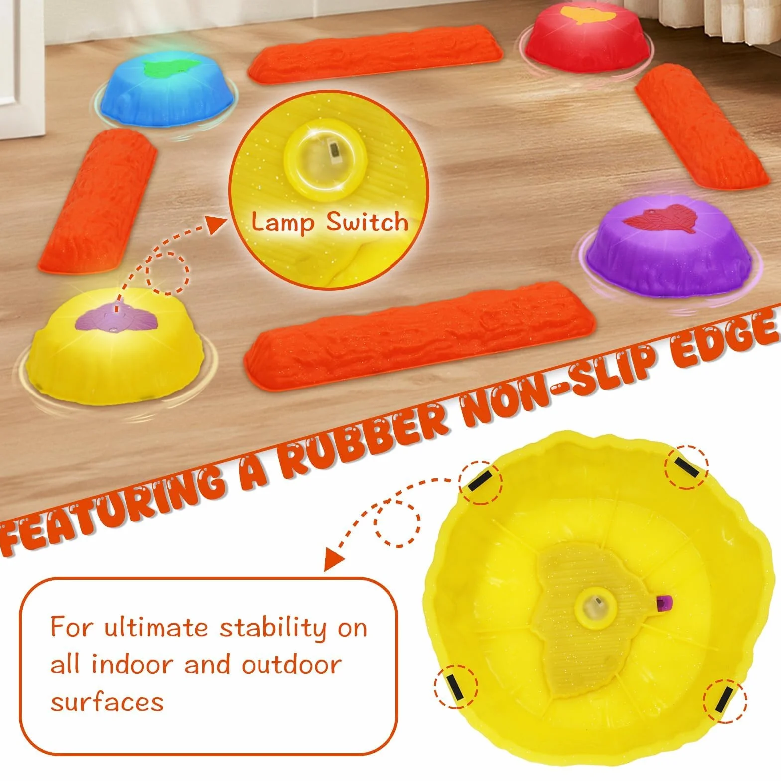Pierres D'équilibre pour Enfants, Poutres Antidérapantes, Kit Module Motricité Bébé