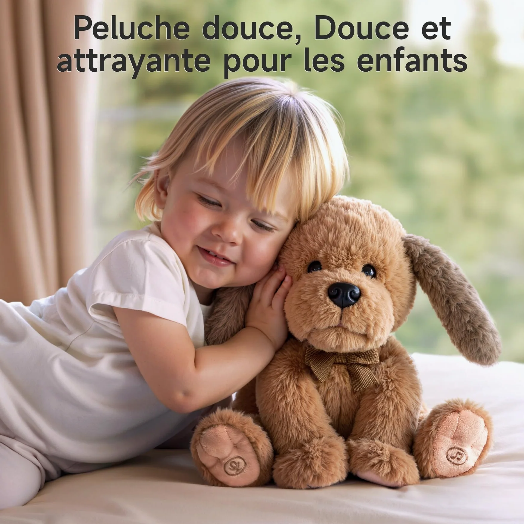 OR OR TU Jouet Peluche électronique Chien pour Enfants, électronique Doux Chien de Compagnie Chanteur d'oreilles, Répète ce Que tu dis Peluches et Animaux Interactifs pour Enfants 3 4 5 6 7+ Ans