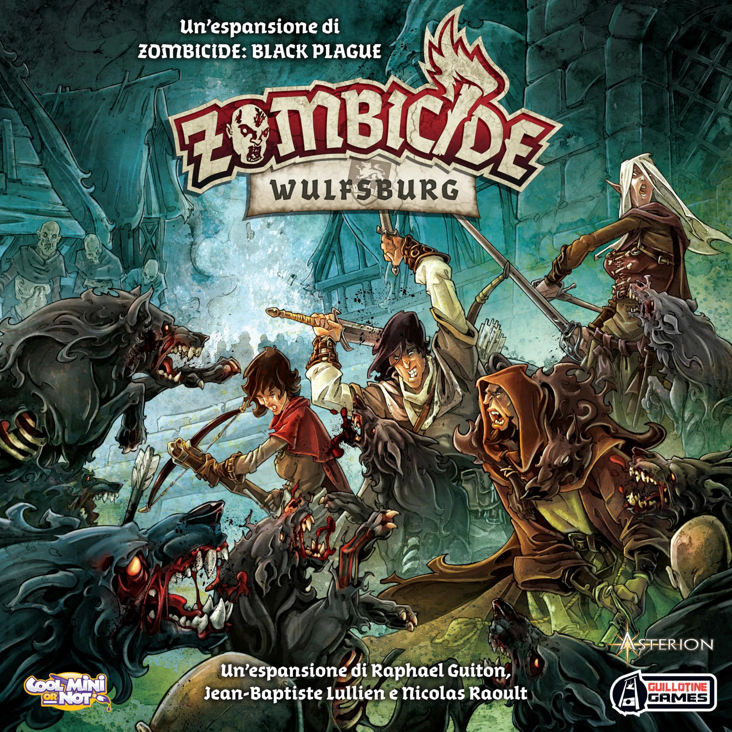 Asmodee Zombicide Black Plague: Wulfsburg, Extension de Jeu de Table, édition en Italien