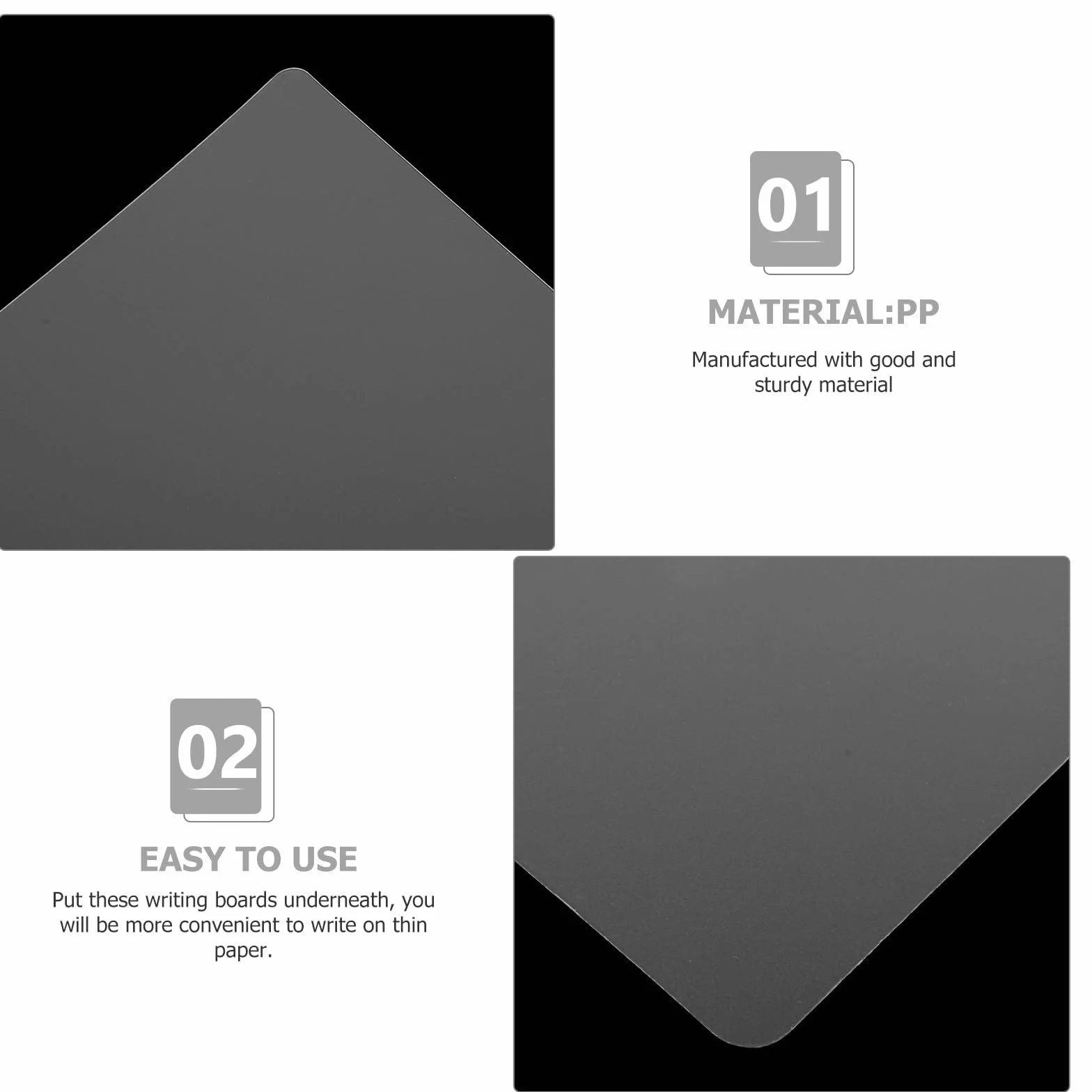 MAGICLULU Tableaux d'Écriture Antidérapants Transparents A4 Lot de 5 Plastique Fournitures Scolaires Bureau