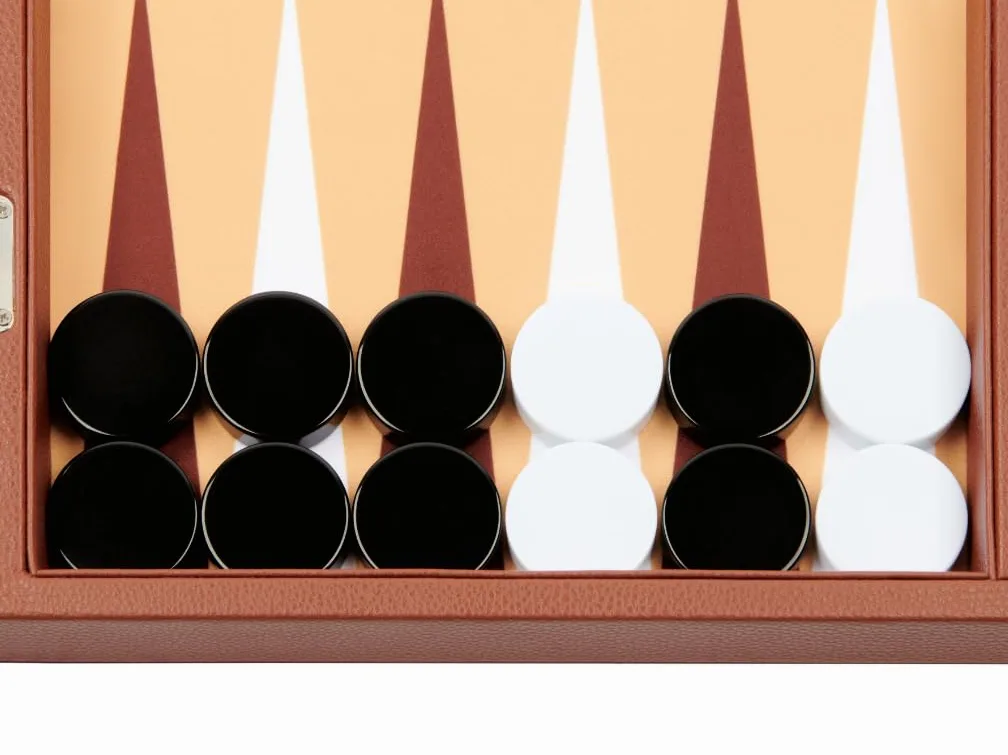 Jeu de Backgammon de Voyage 48 x 64 cm – Brun désert – Silverman & Co.