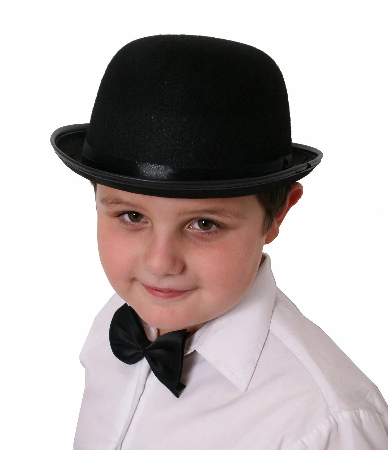 Chapeau Melon en Feutre Noir I Love Fancy Dress pour Enfant