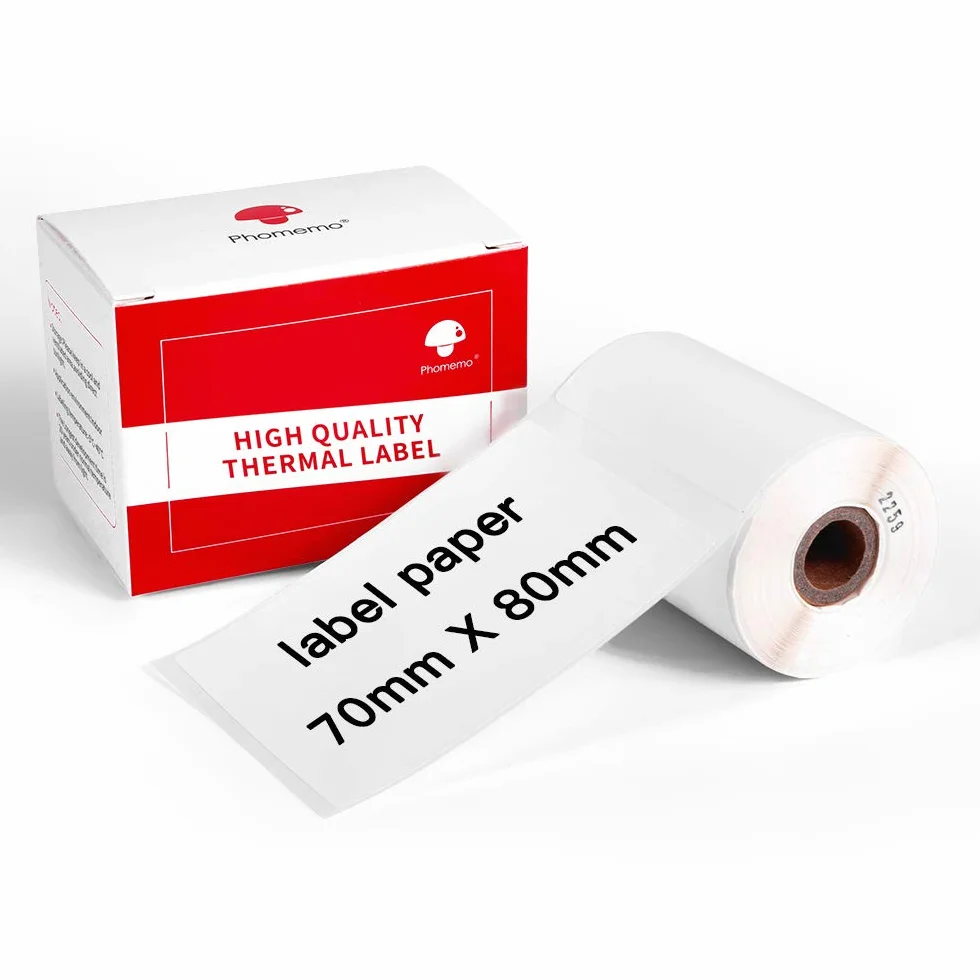 Phomemo Étiquette thermique auto-adhésive 70x80 mm compatible M200 100 pièces