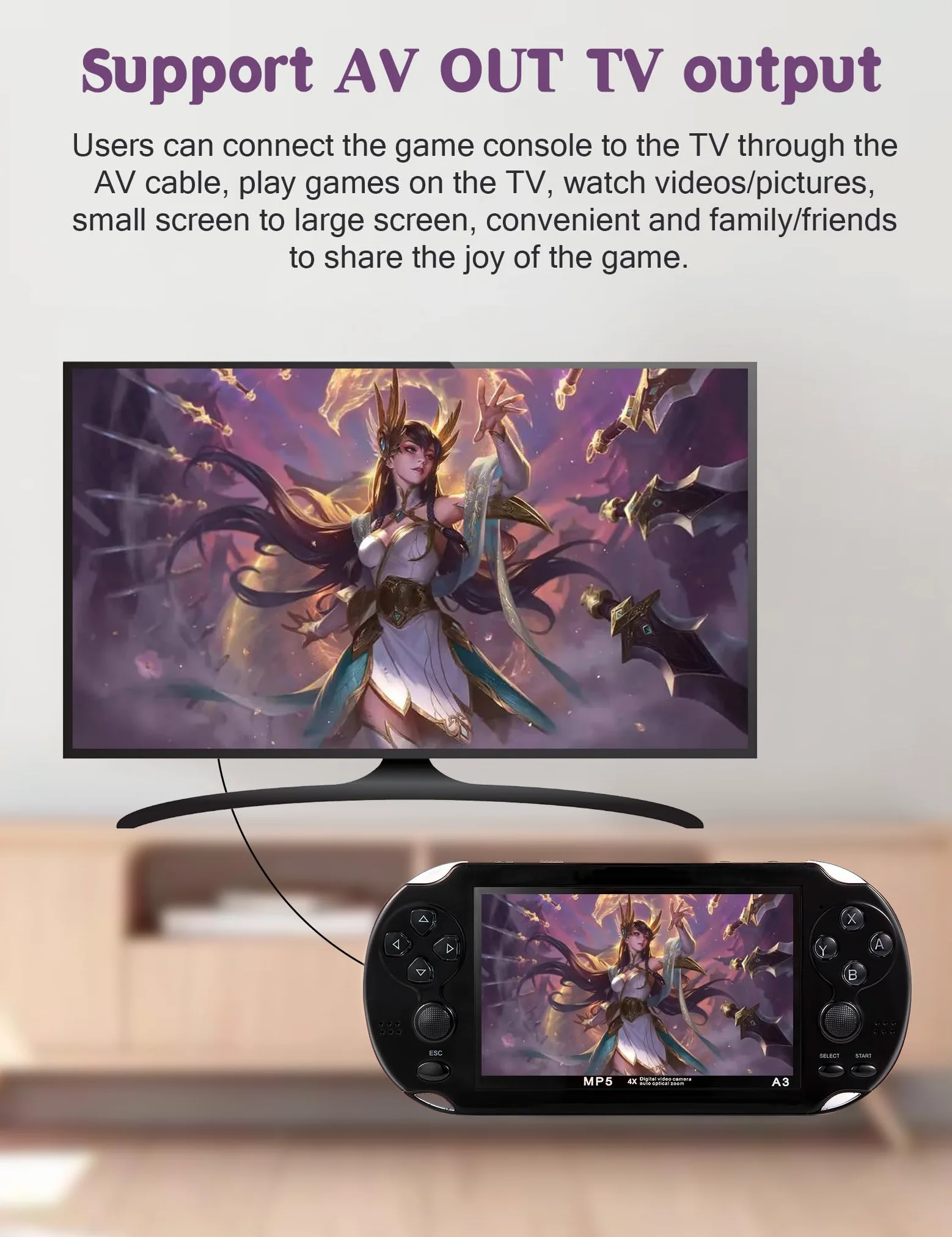 CZT Console de Jeux vidéo 4,3 Po 8 Go intégrée à 2300 Jeux gratuits pour Plusieurs simulateurs Console de Jeu Portable Vidéo/Musique Ebook Sortie TV Le Jeu Peut être archivé Cadeaux de Noël(Noir)