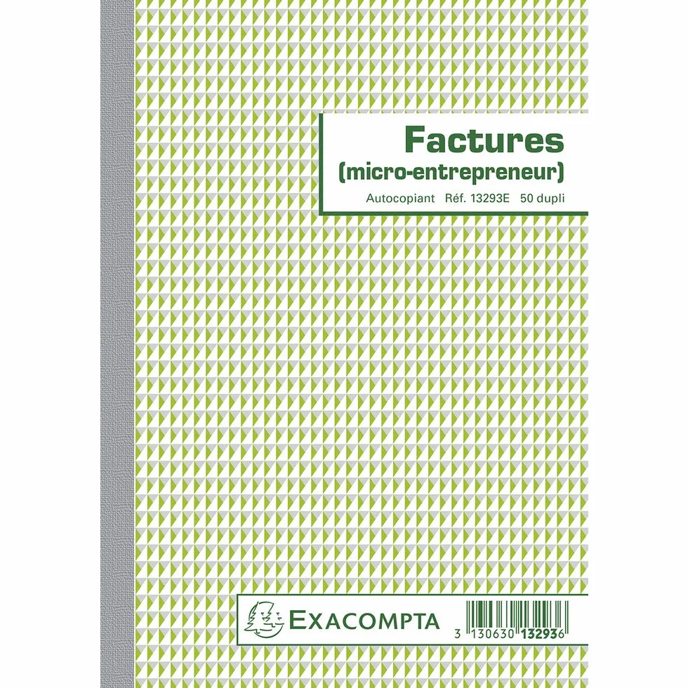 Exacompta Manifold FACTURES micro-entrepreneur 50 feuillets numérotés autocopiants duplicatas 210 x 148 mm