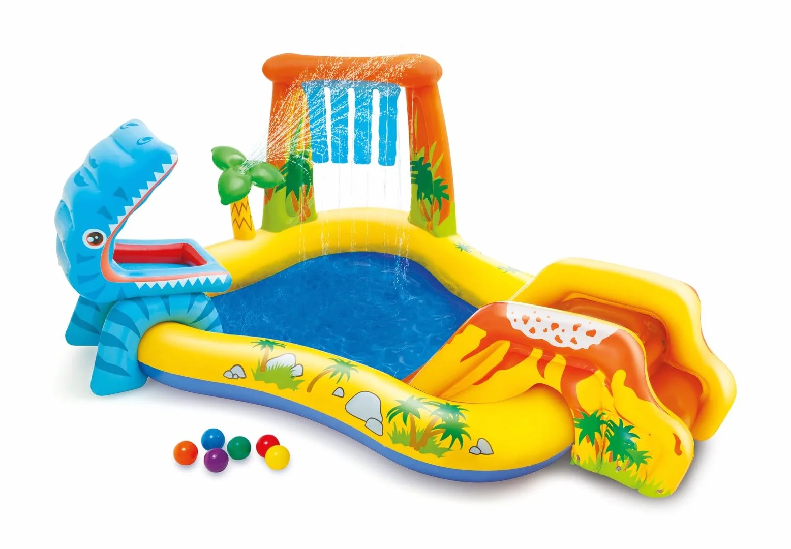 INTEX Piscine Gonflable Enfant/Aire De Jeux Aquatique Dinosaure 249 x 191 x 109 cm