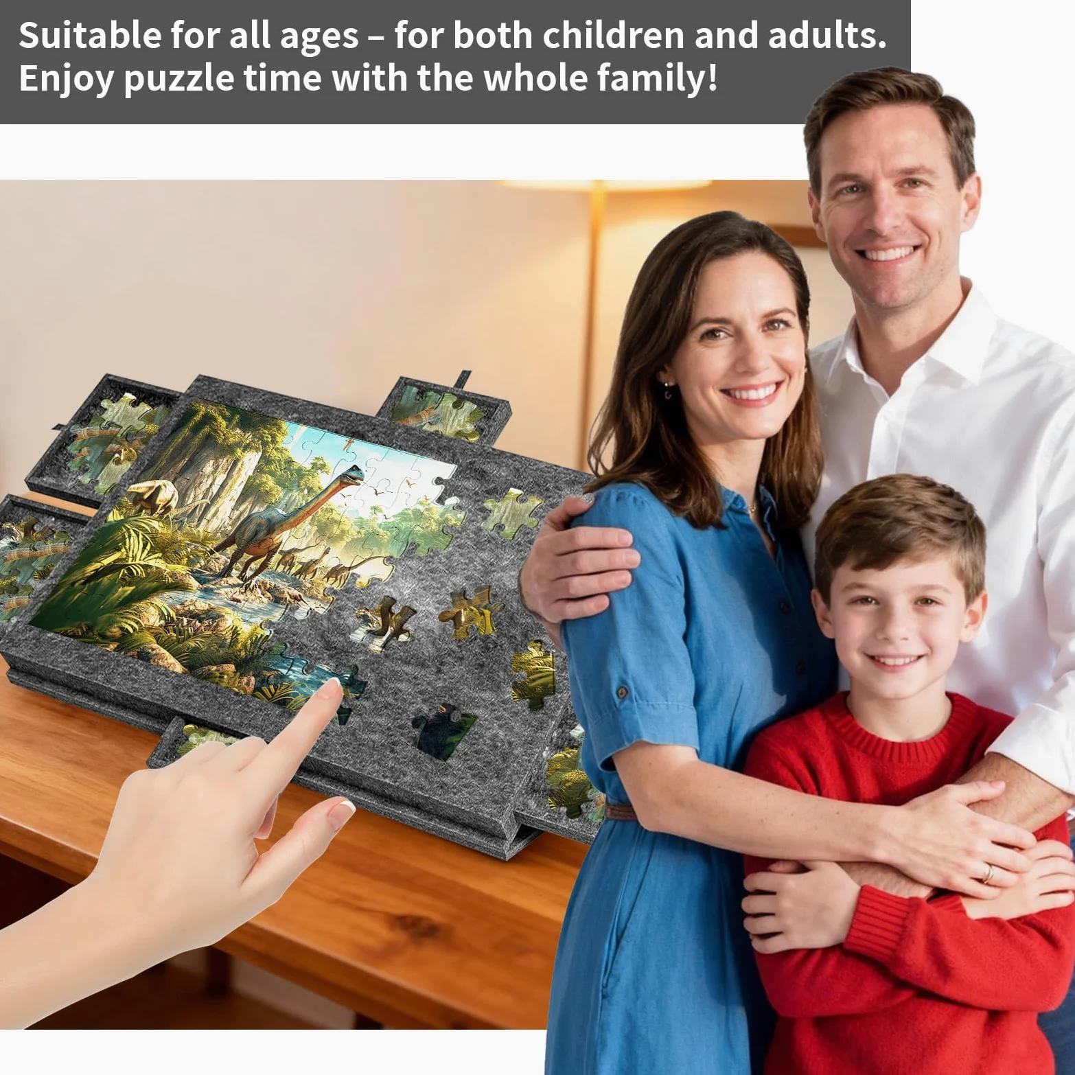 Table de puzzle inclinable pour 1500 pièces – Puzzle Tisc avec 6 tiroirs, planche de puzzle 2 en 1 – Support et housse de protection, 90 x 63 cm