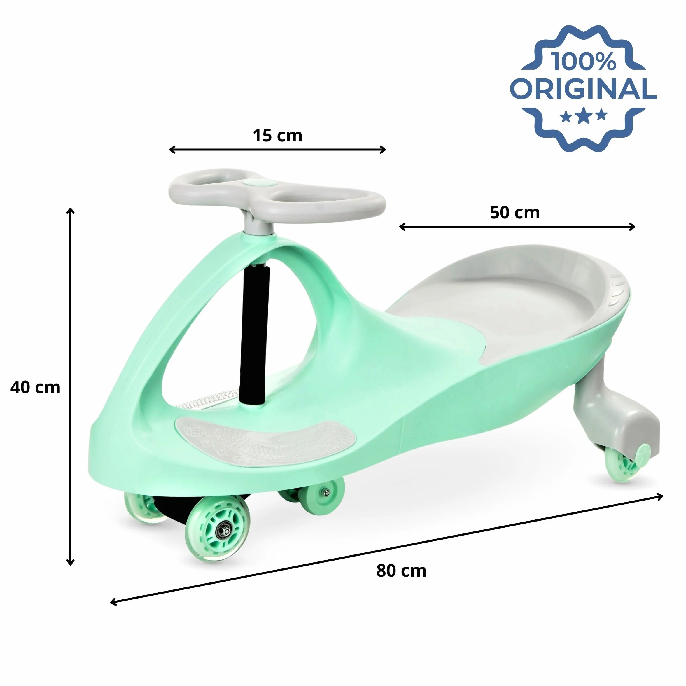 TWISTCAR Porteur pour Enfant 3+ Ans, Voiture Twist avec Volant et Roues Caoutchouc Lumineuses - 120 kg