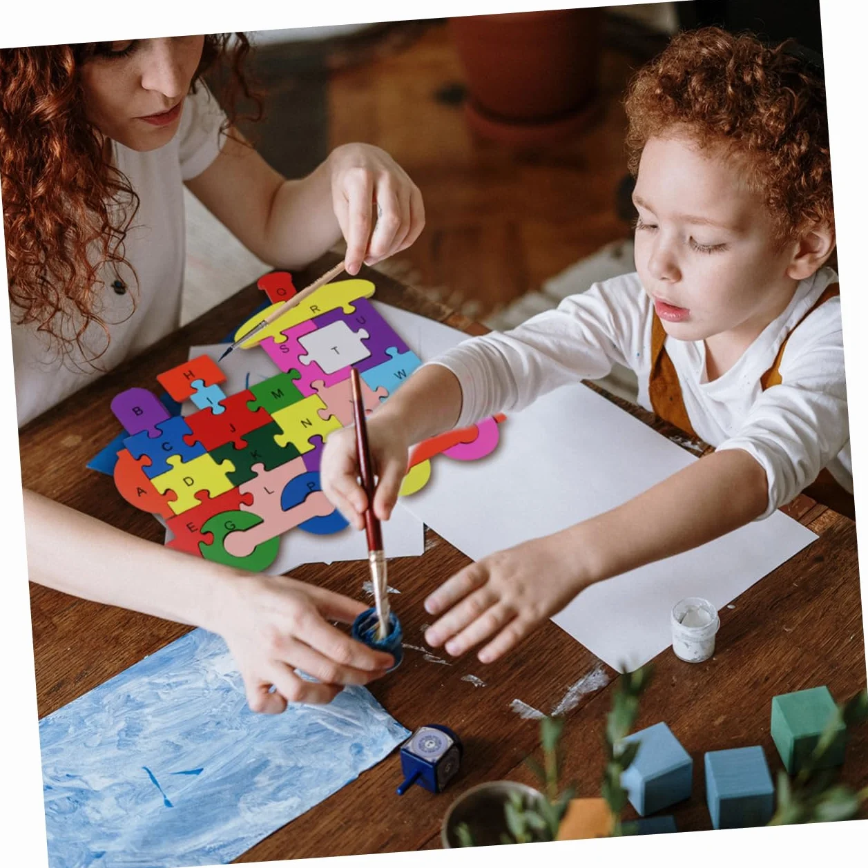 SUPVOX Puzzle Bois Alphabet Éducatif pour Enfant Cartoon Train