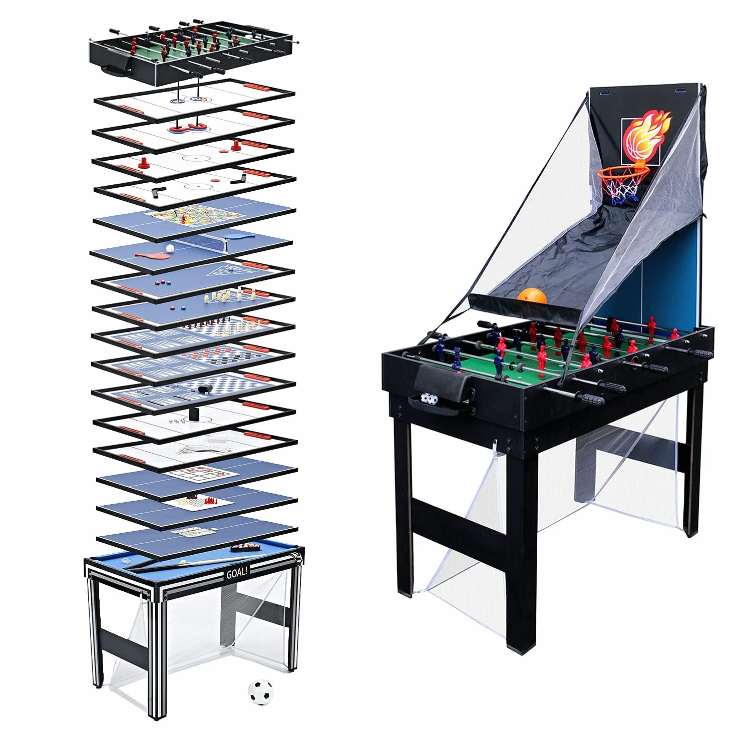 Happy Garden Table Multi-Jeux 20 en 1, 106,6 * 61 * 80,5