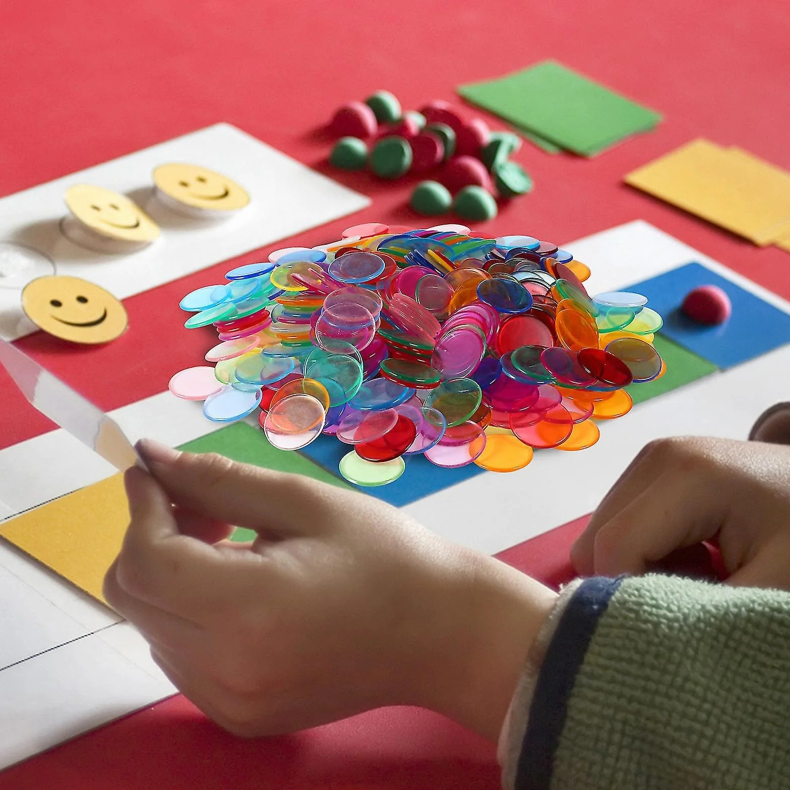 Jetons Loto Méga Pack 500 Multicolores Transparents