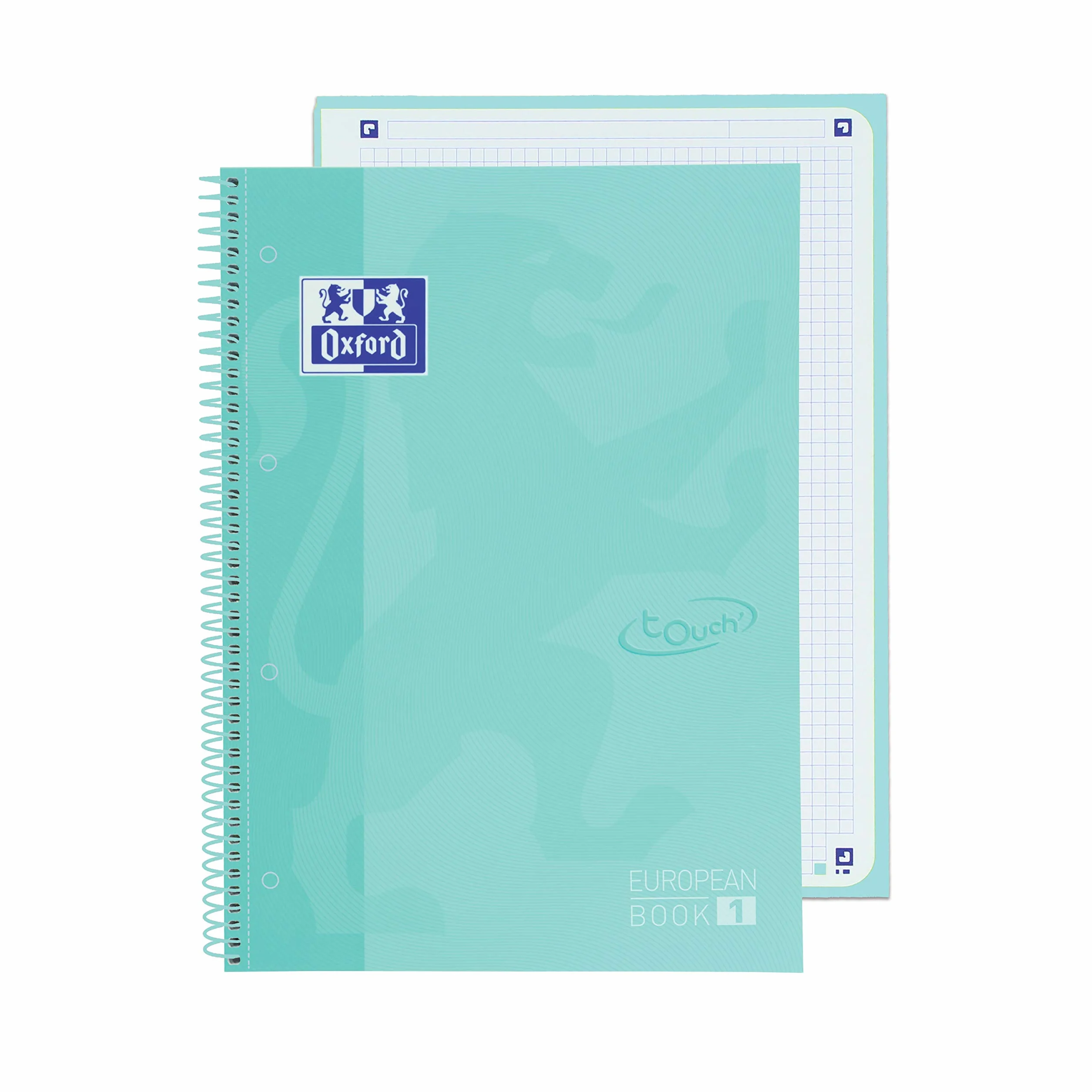 Oxford Lot de 3 cahiers A4 micro-perforés carreaux 5x5 couverture spirale pastel