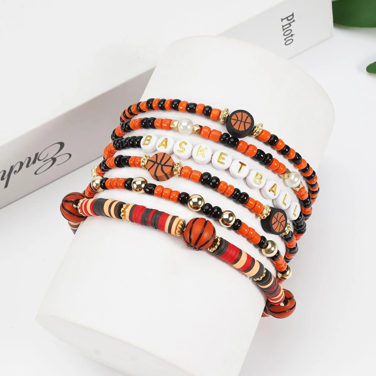 Bracelets Basketball Sport Élastique DIY Perles Cadeau Anniversaire pour Garçon Fille