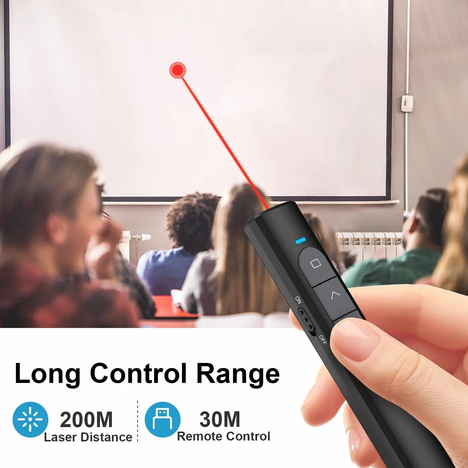 elzle Télécommande de présentation sans Fil 2,4 GHz avec récepteur USB, hyperlien & contrôle du Volume pour Mac, PC