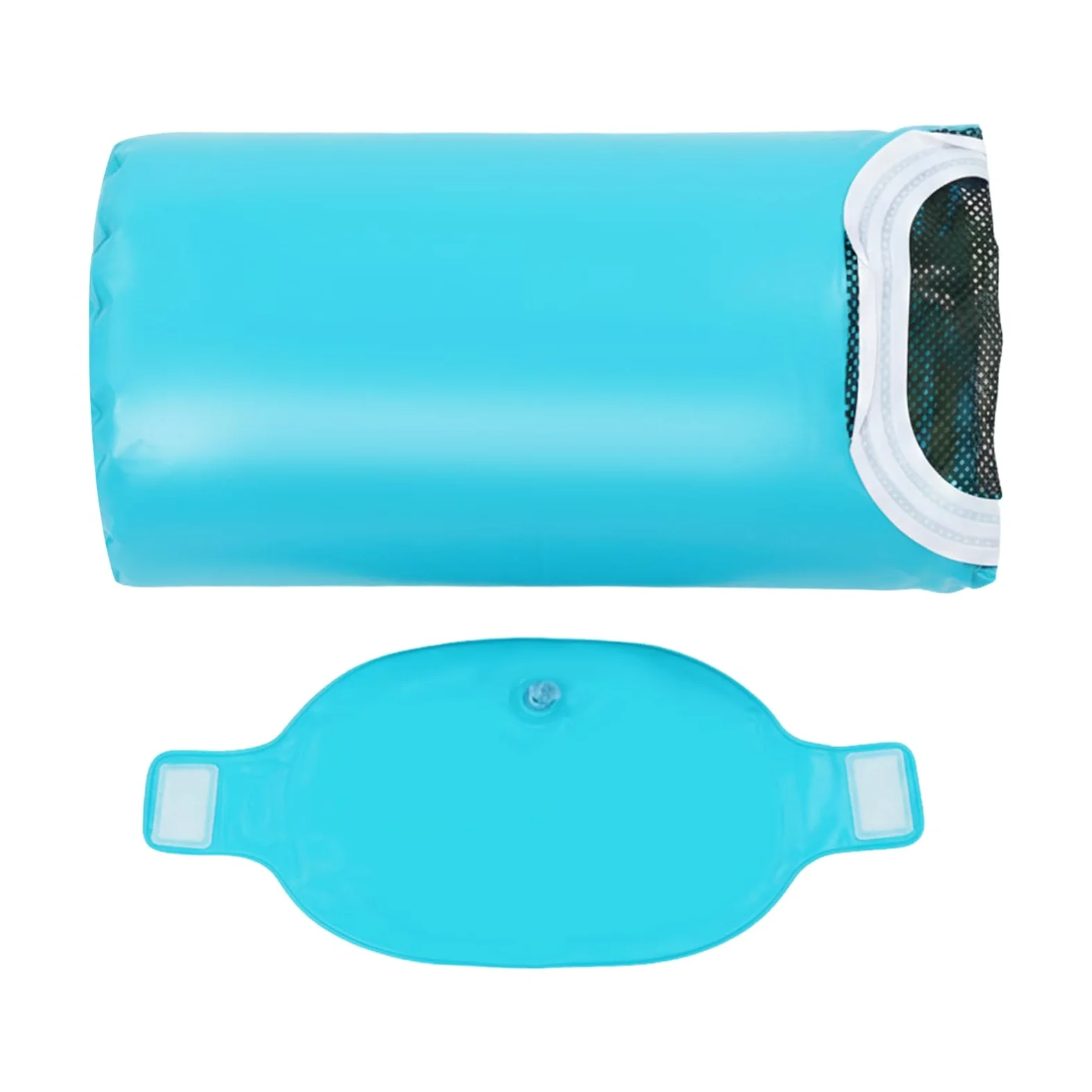 Matelas gonflable pour piscine 2 personnes, piscine solaire gonflable avec porte-gobelet et bar à glace, matelas gonflable à eau pour adulte avec appui-tête, PVC de 0,4 mm d'épaisseur, 167,64 x 198,12