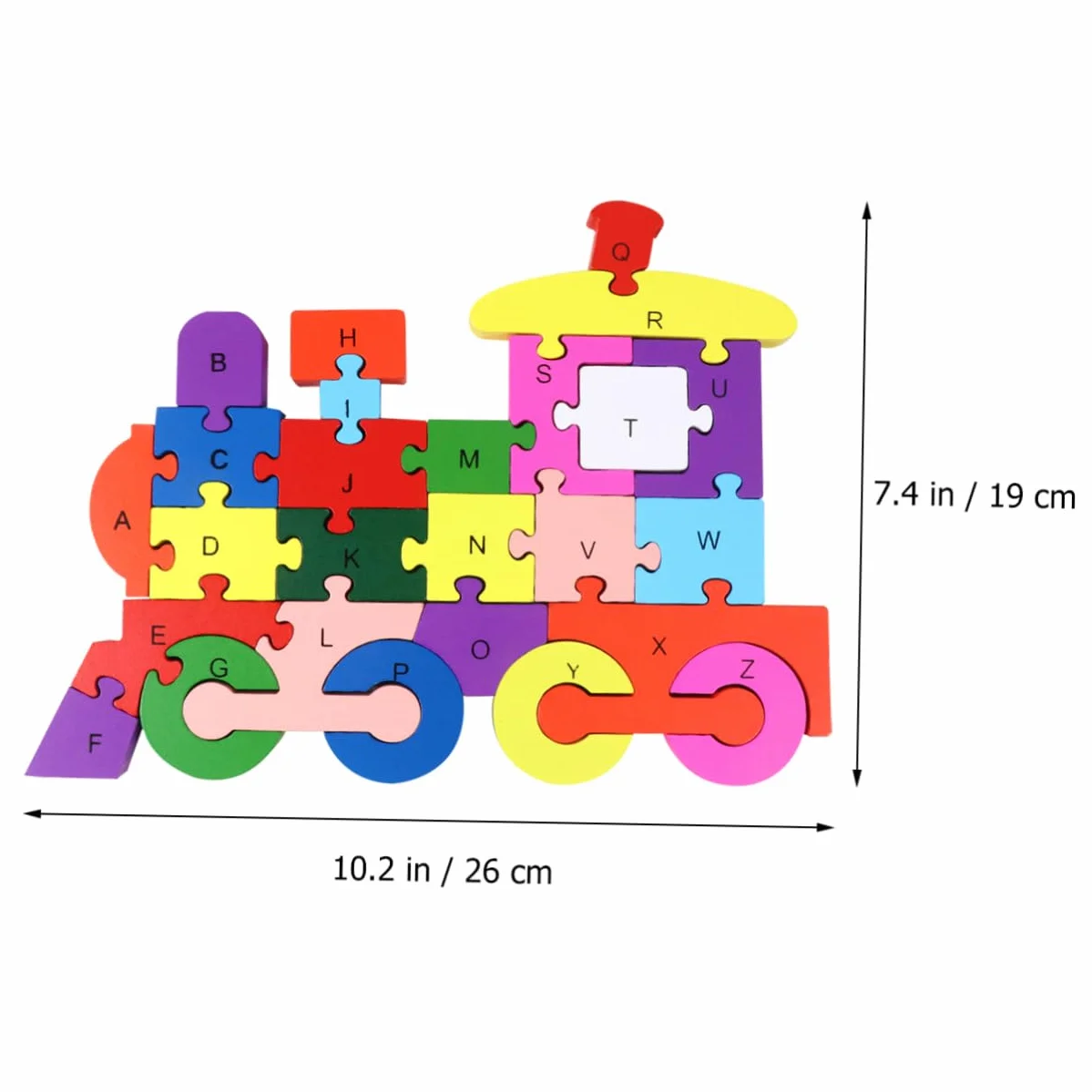 SUPVOX Puzzle Bois Alphabet Éducatif pour Enfant Cartoon Train