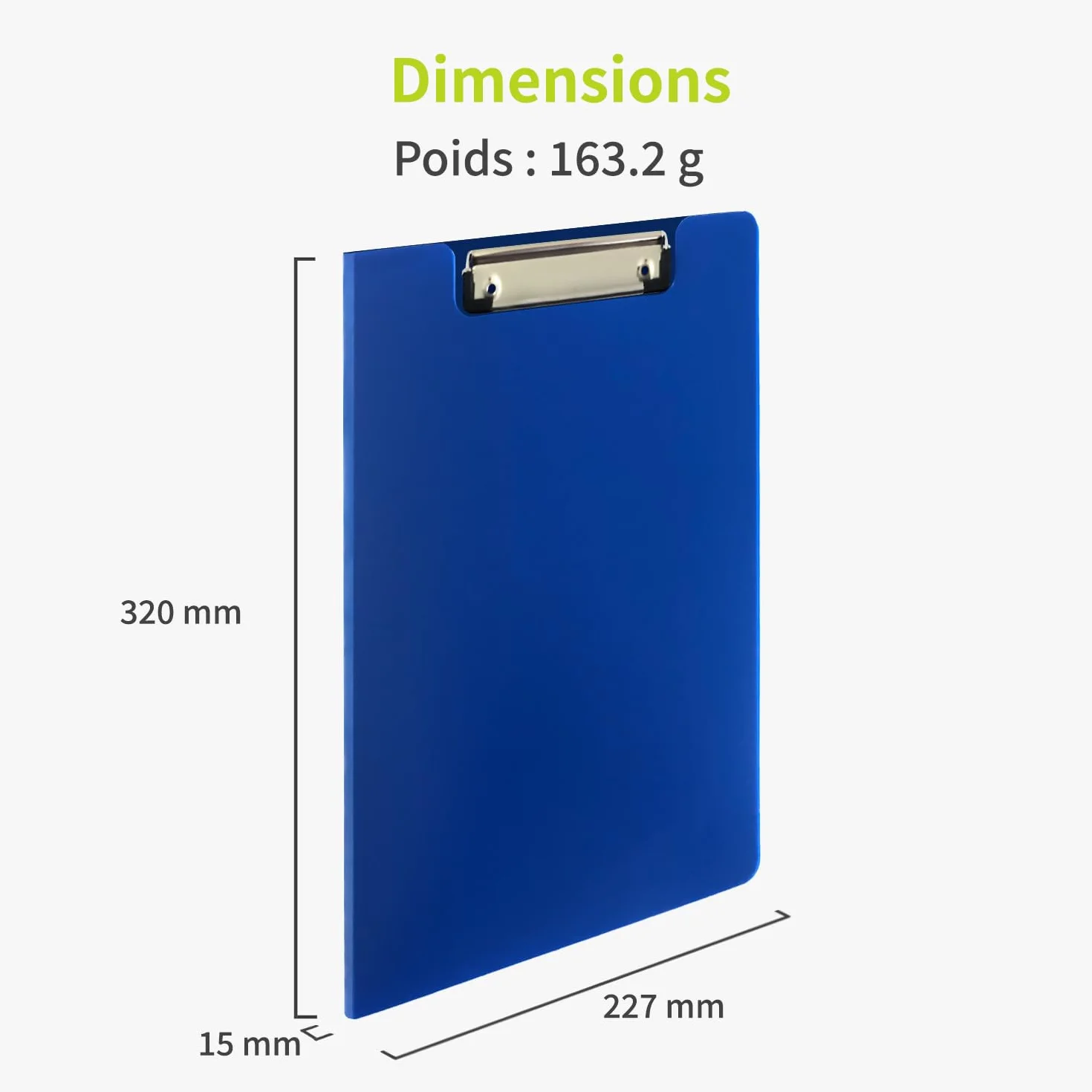 ACROPAQ Porte-Bloc à Rabat A4 Bleu Foncé en PP durable