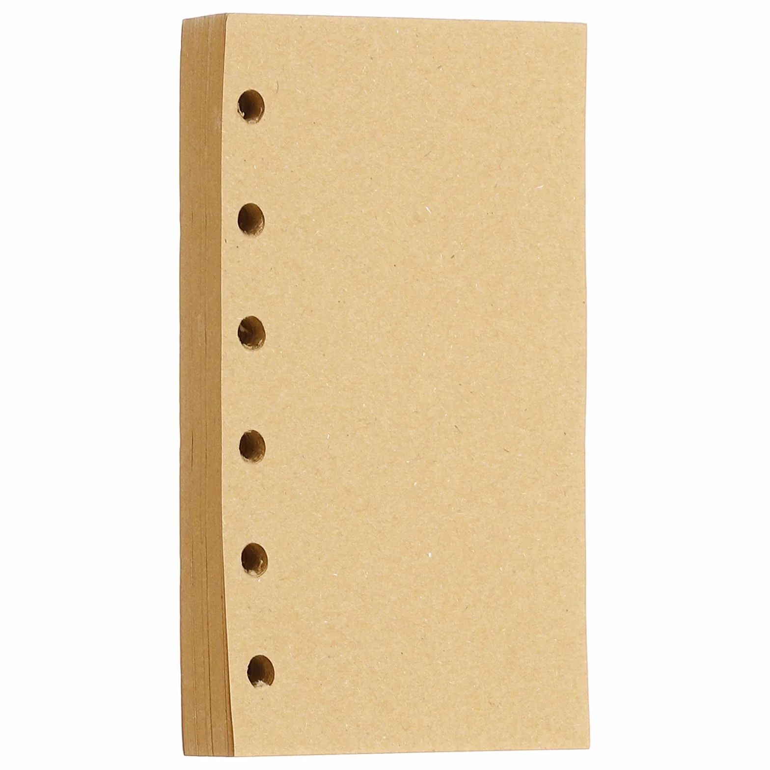 PATIKIL Papier kraft A7 non ligné rechargeable 6 trous 80 feuilles Beige