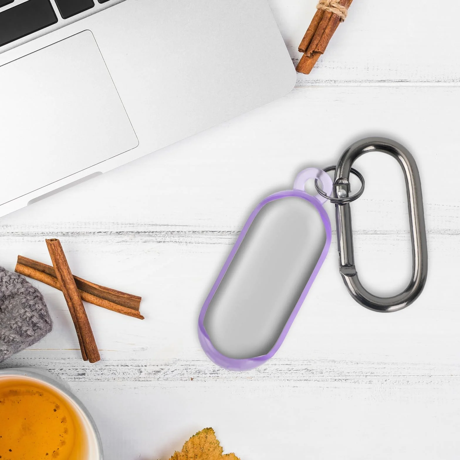 Coque PLAUD NotePin Enregistreur Vocal AI, Étui TPU Souple Protection Portable avec Porte-Clés et Mousqueton (Violet)
