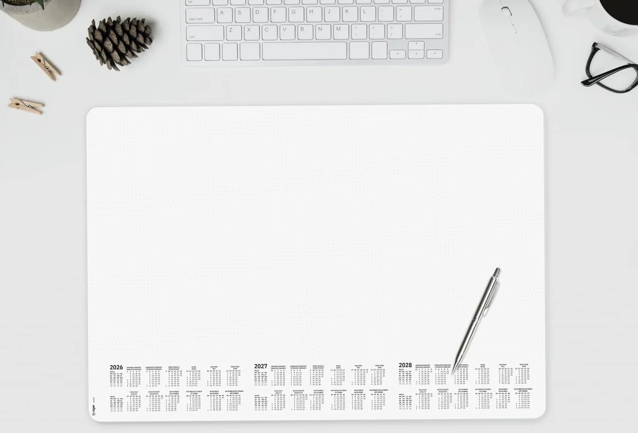 SIGEL H6301 Sous-main en papier A2 59.5 x 41 cm design dotted 30 feuilles blanc et gris