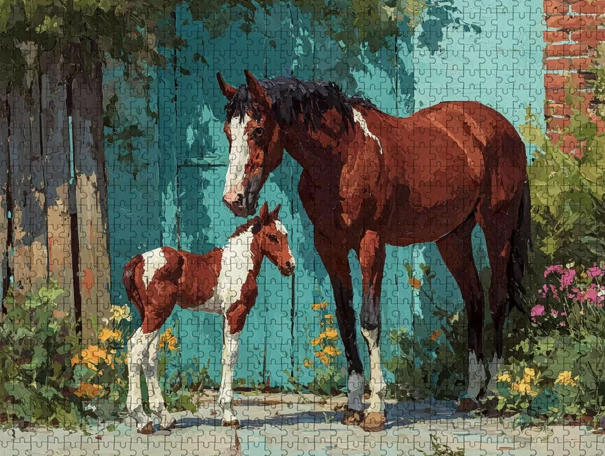 Cheval Puzzle 5000 pièces Adultes, Puzzle Bois 156x105cm, Adultes Jeu éducatif Défi énigme avec Une Boîte d'emballage Exquise, Jeu Relaxant Détente Collection, Cadeau Fille, (Animal) 6-2100