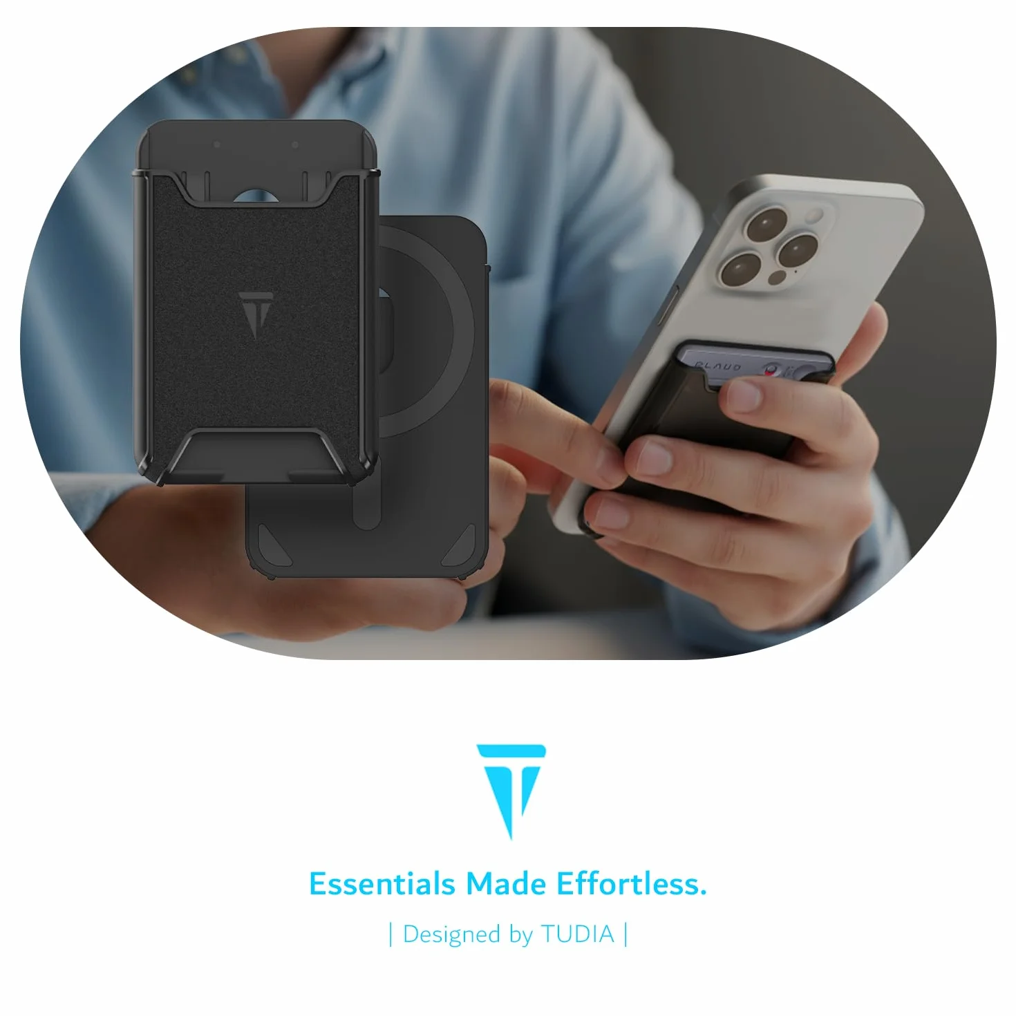 Étui de Protection Magnétique TUDIA pour Enregistreur Vocal PLAUD Note AI - Polycarbonate Rigide Fin (Noir)