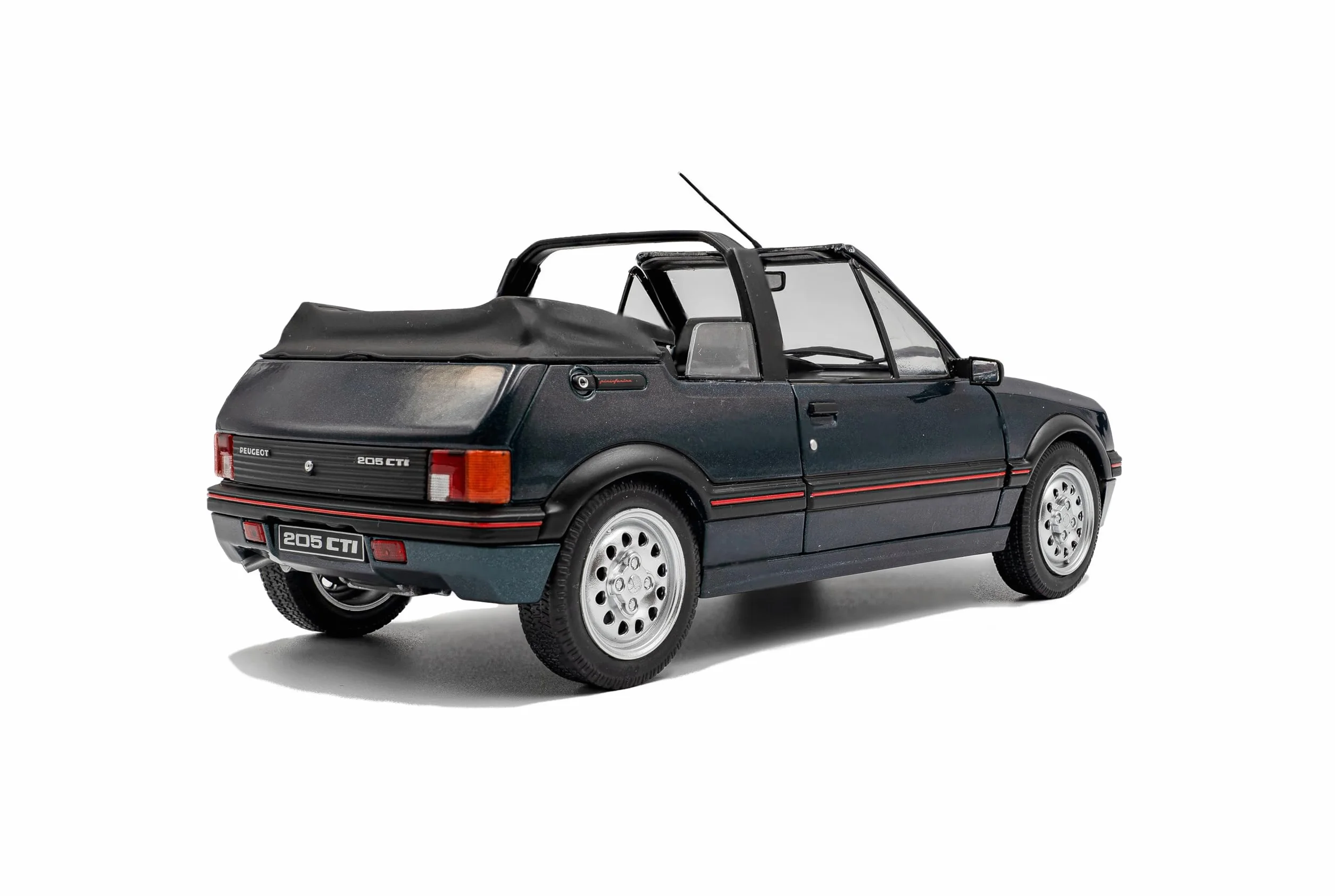 Solido Peugeot 205 CTI Roland-Garros Cabrio Diecast 1:18 Vert Métallique