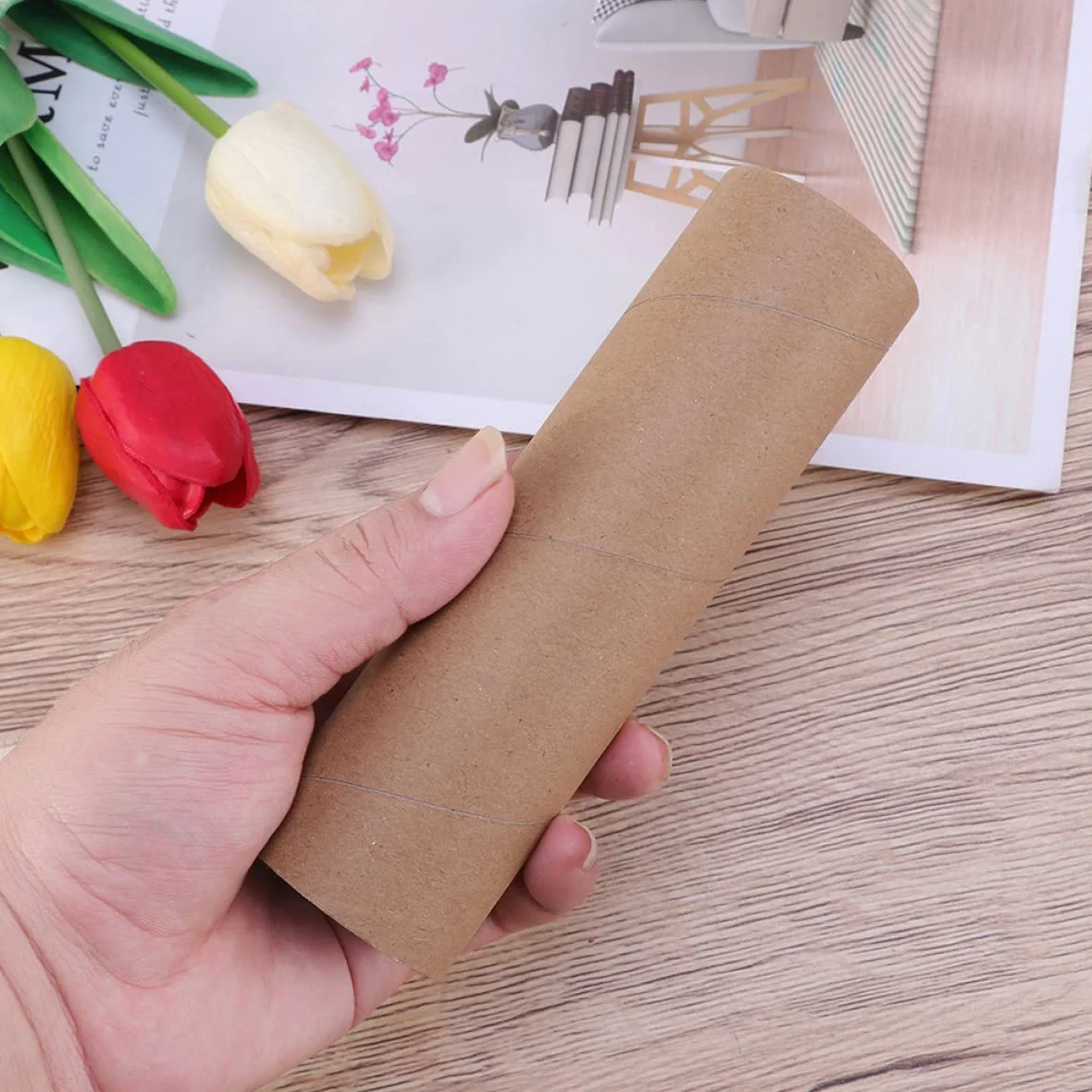 EXCEART 30 Pièces Tubes d'Expédition en Carton Kraft Ronds pour Artisanat et Affiches