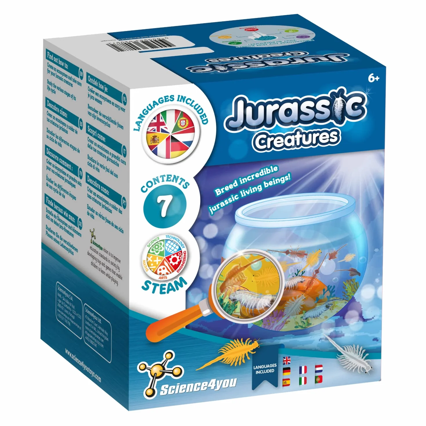 Science4you Creatures Jurassiques Kit Artemias Aquarium Jouet Enfant 6+ Ans Écosystème Monstre Marin Jeux Scientifique