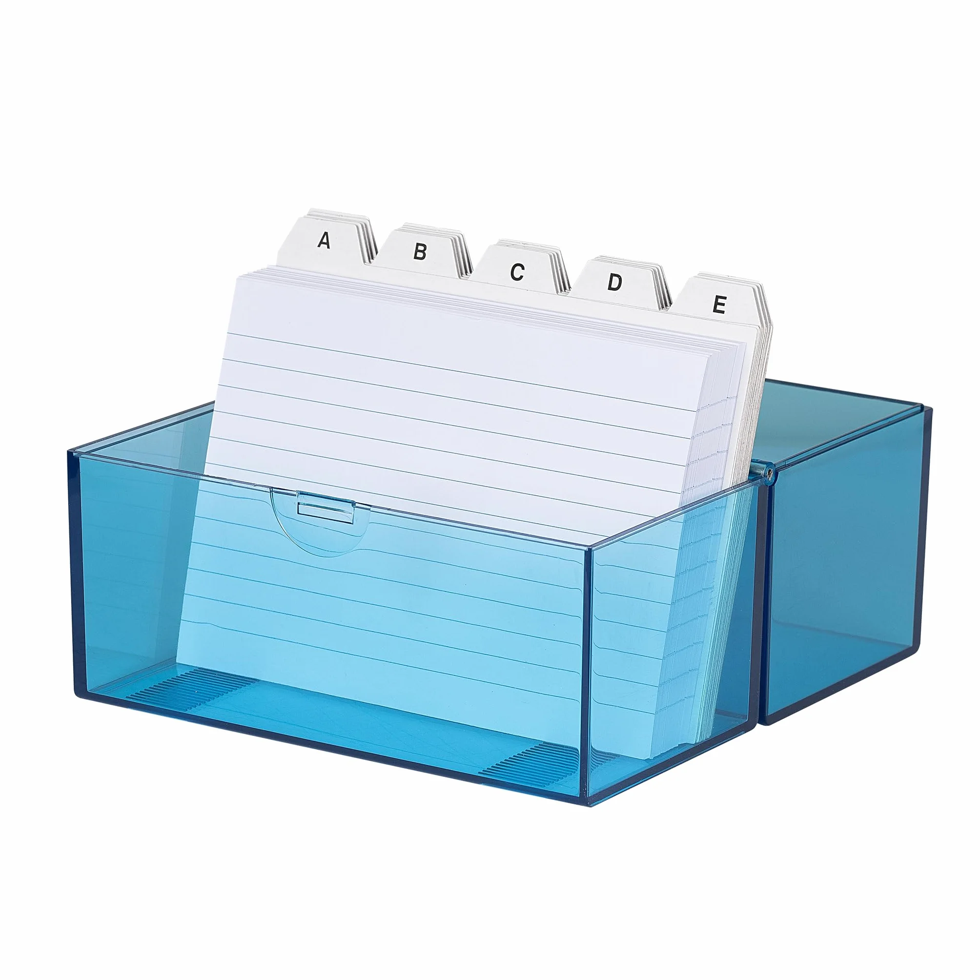 Wedo Fichier A6 avec cartes registre alphabétique 200 cartes Transparent Bleu