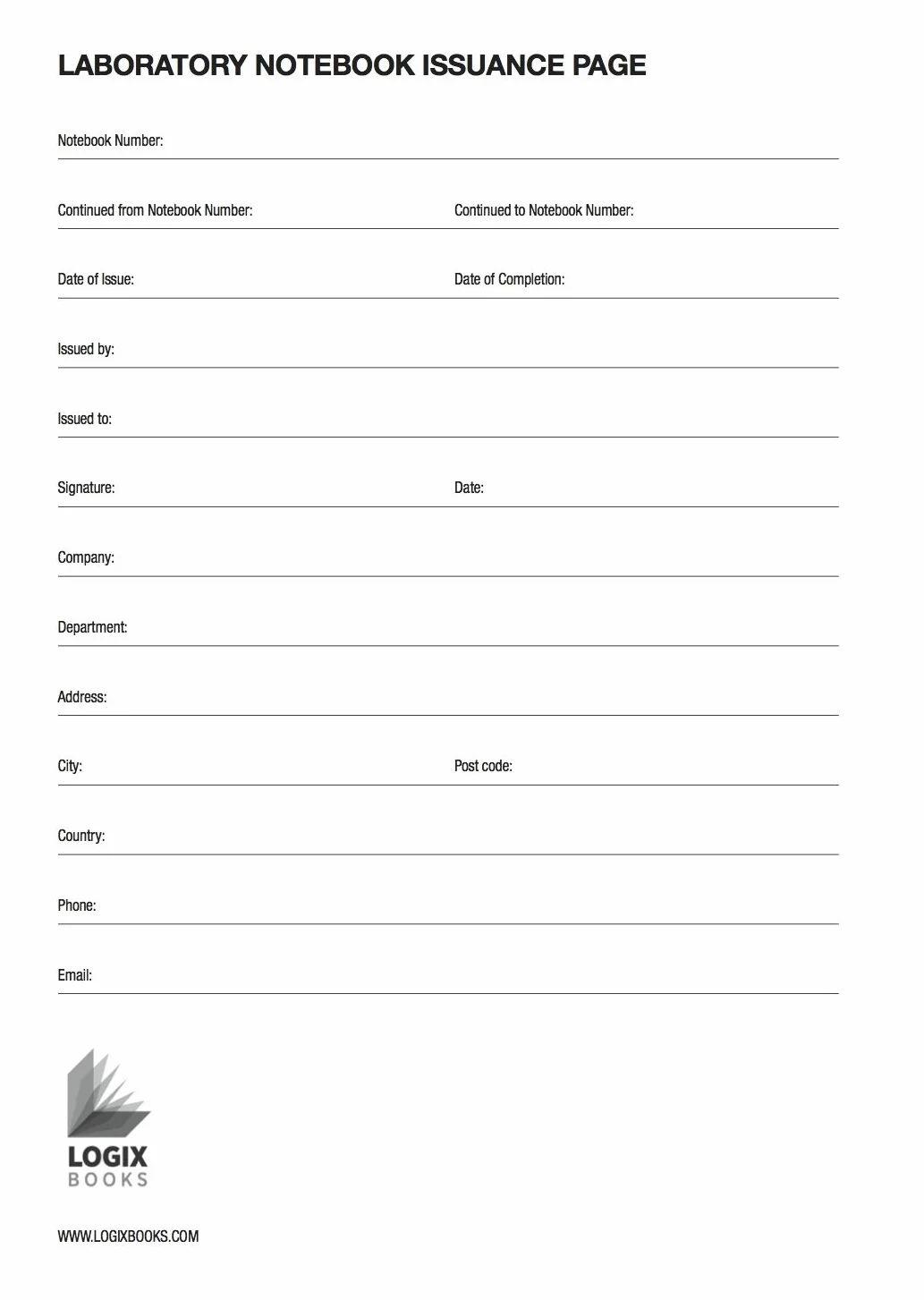 Logix Books Cahier de Laboratoire A4 Ligné 96 pages Bleu