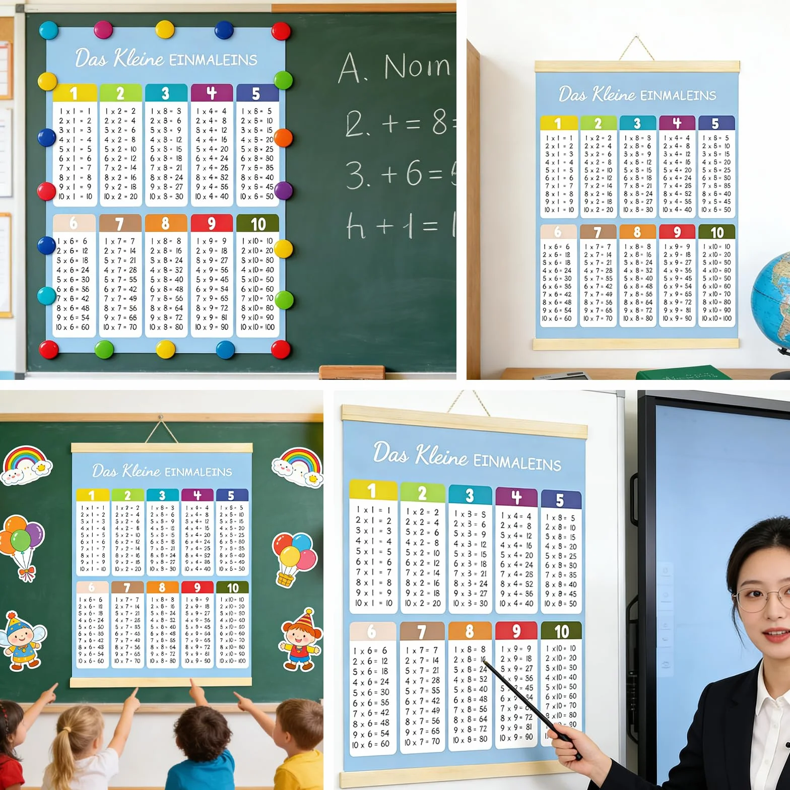 Table de Multiplication Affiche Murale Outils d'Apprentissage pour Enfants 30 x 40cm