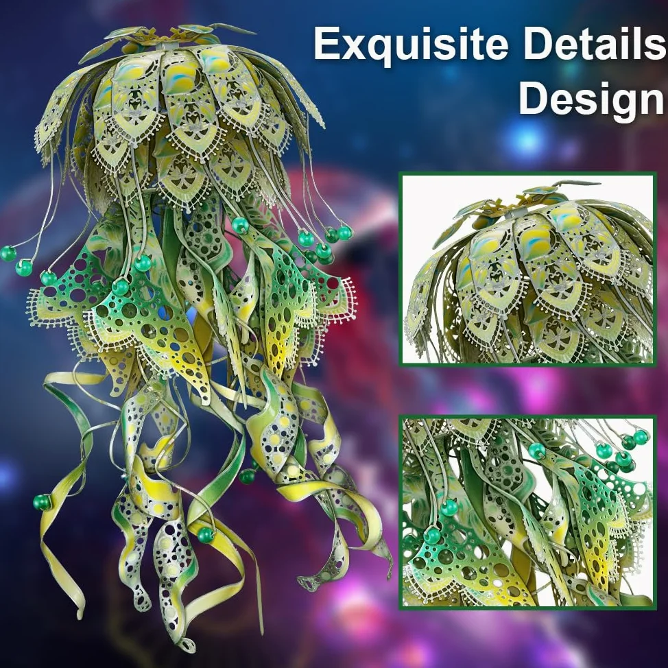 Piececool Casse-tête 3D en métal vert cristal - Modèle en métal - Cadeau de Noël ou de Nouvel An