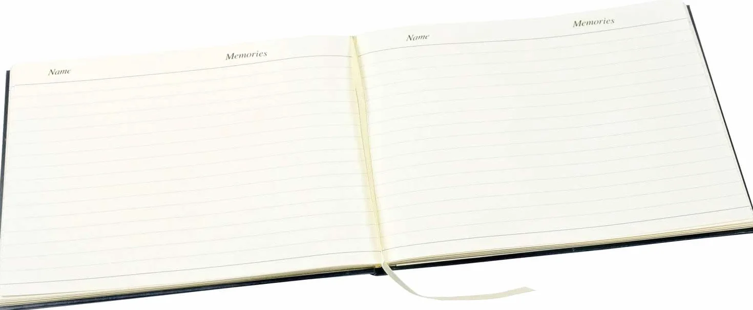 Livre de Condoléances Esposti Format Ouvert Grande Poche Couverture Noir 26x19.5x3.1cm