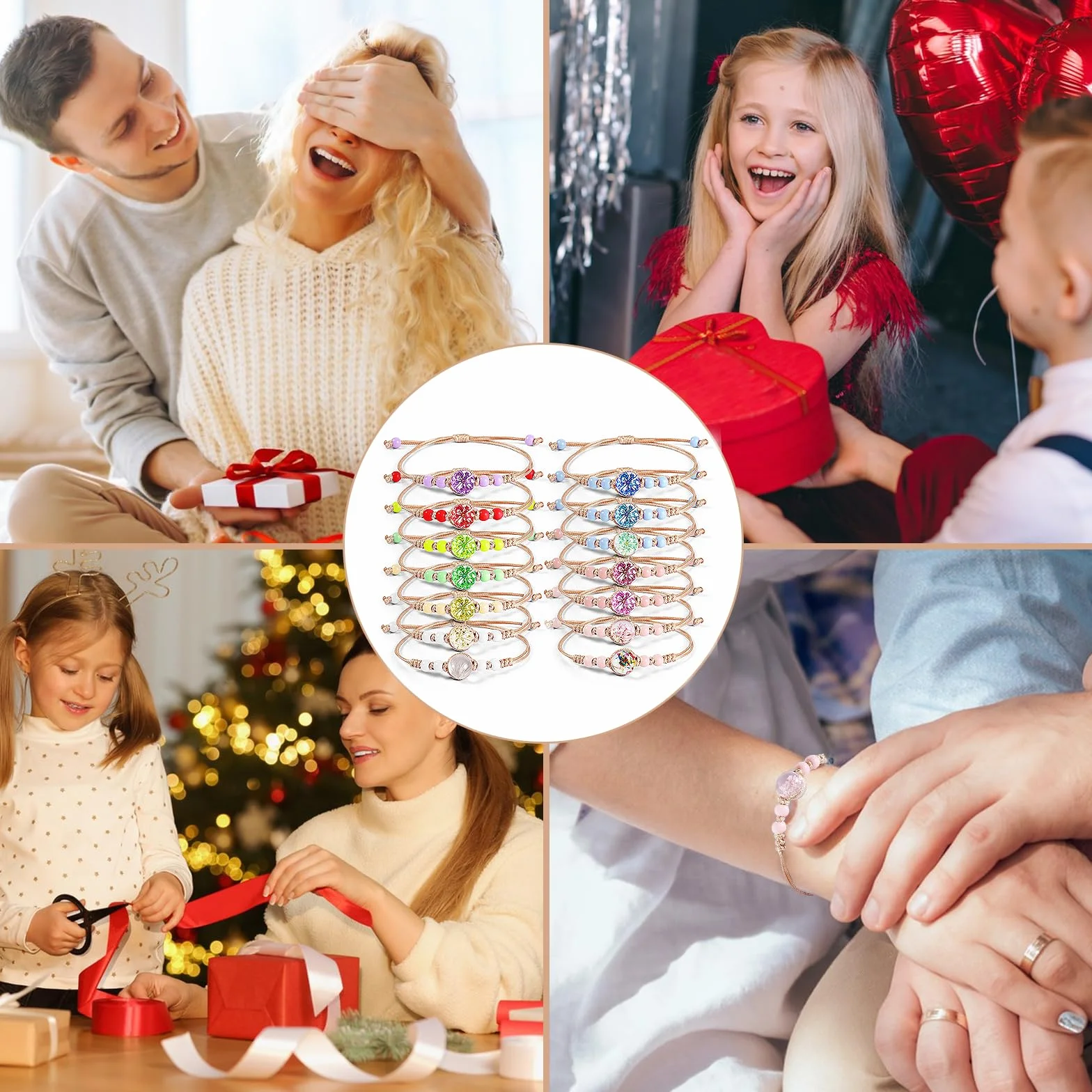 Bracelet Enfant Amitié Fille Ajustable Fleurs Couleurs 14 Pièces