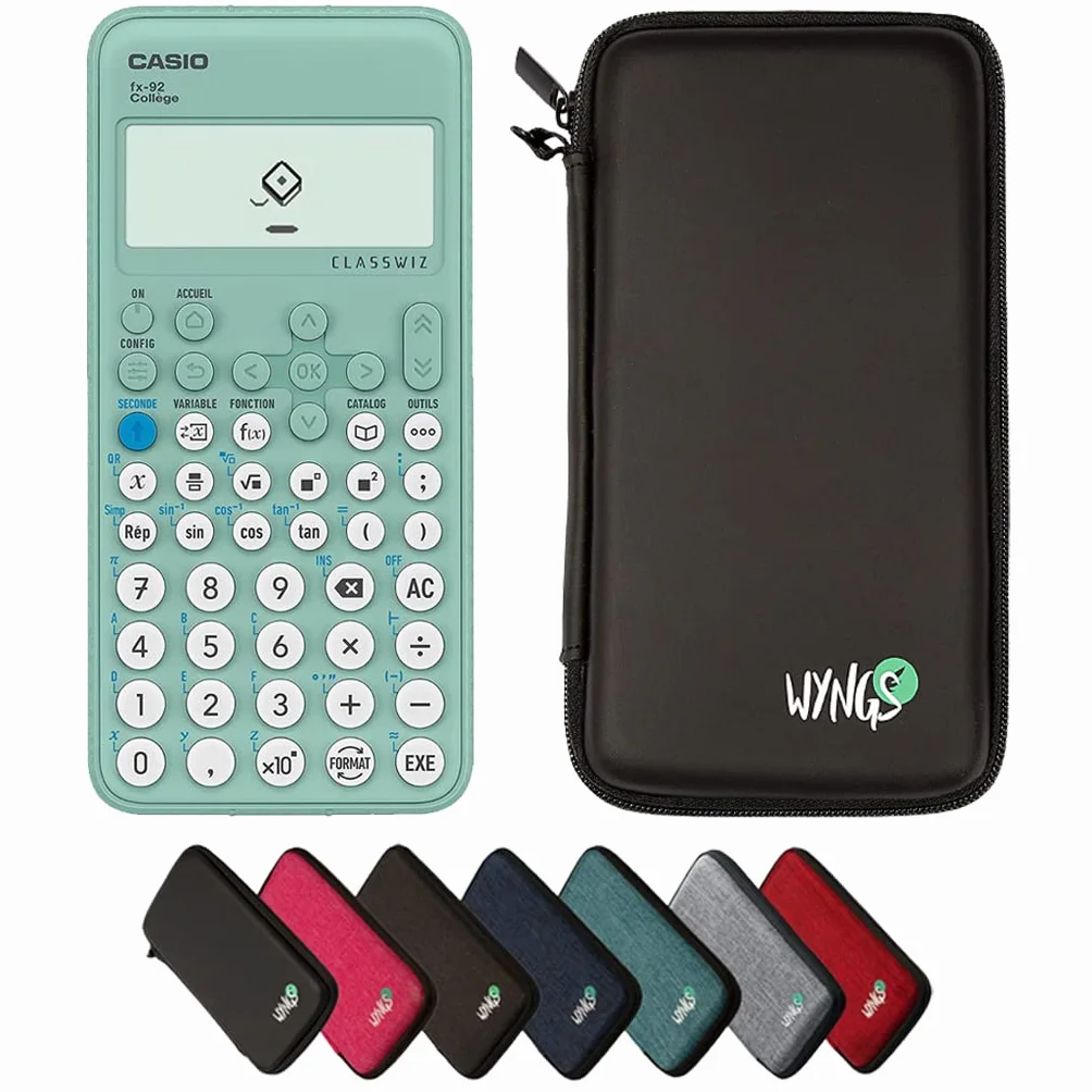 Casio fx-92 Collège Calculatrice Scientifique Noir avec Housse de Protection