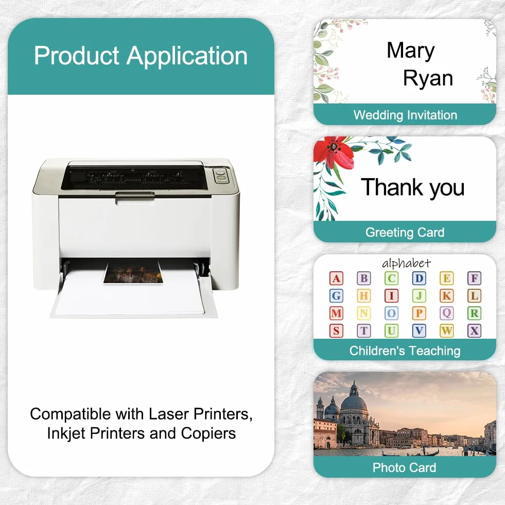 Cartes Postales Vierges A6 54pcs Blanc 15x10cm 210g/m² pour Imprimante Écriture DIY