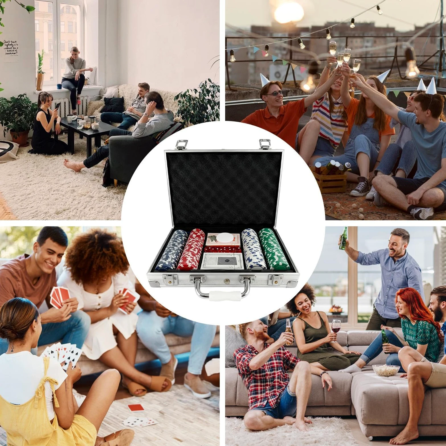 Kit Poker sans Faciale Soirées Joueurs Passionnés x | Jetons De De Société Pour Amateurs Collectionneurs Organisateurs Maison Soirée Familiale Femmes Hommes Adultes Réunions