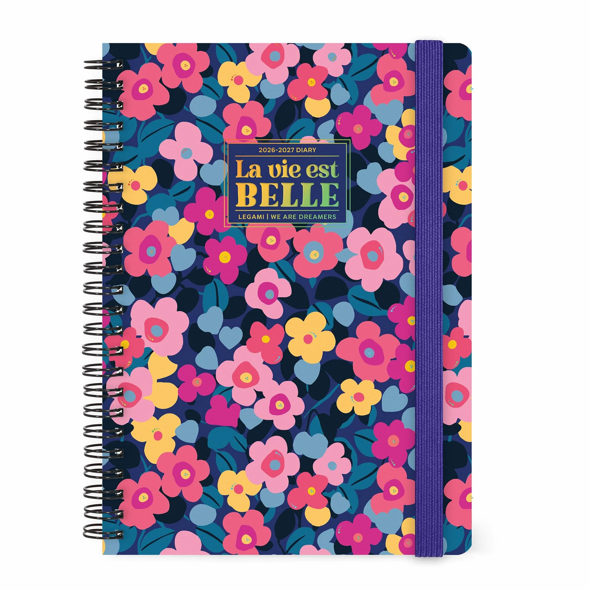 Legami Agenda hebdomadaire à spirale 2026-2027 Flowers 16 mois 15 x 21 cm FSC