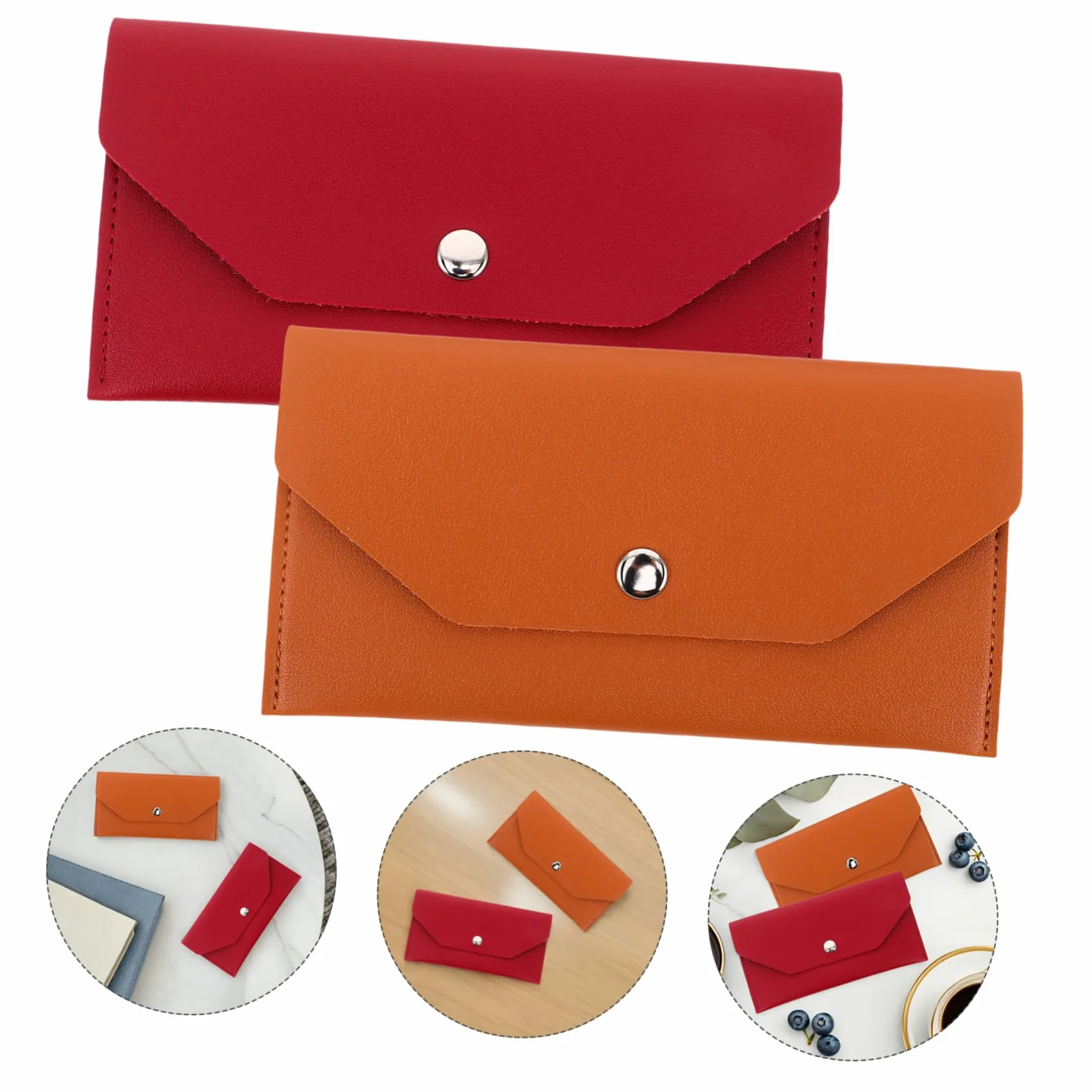 PACKOVE Enveloppes Budgétaires Format Long Rectangulaire en PU Synthétique Lot de 2 Réutilisables Imperméables
