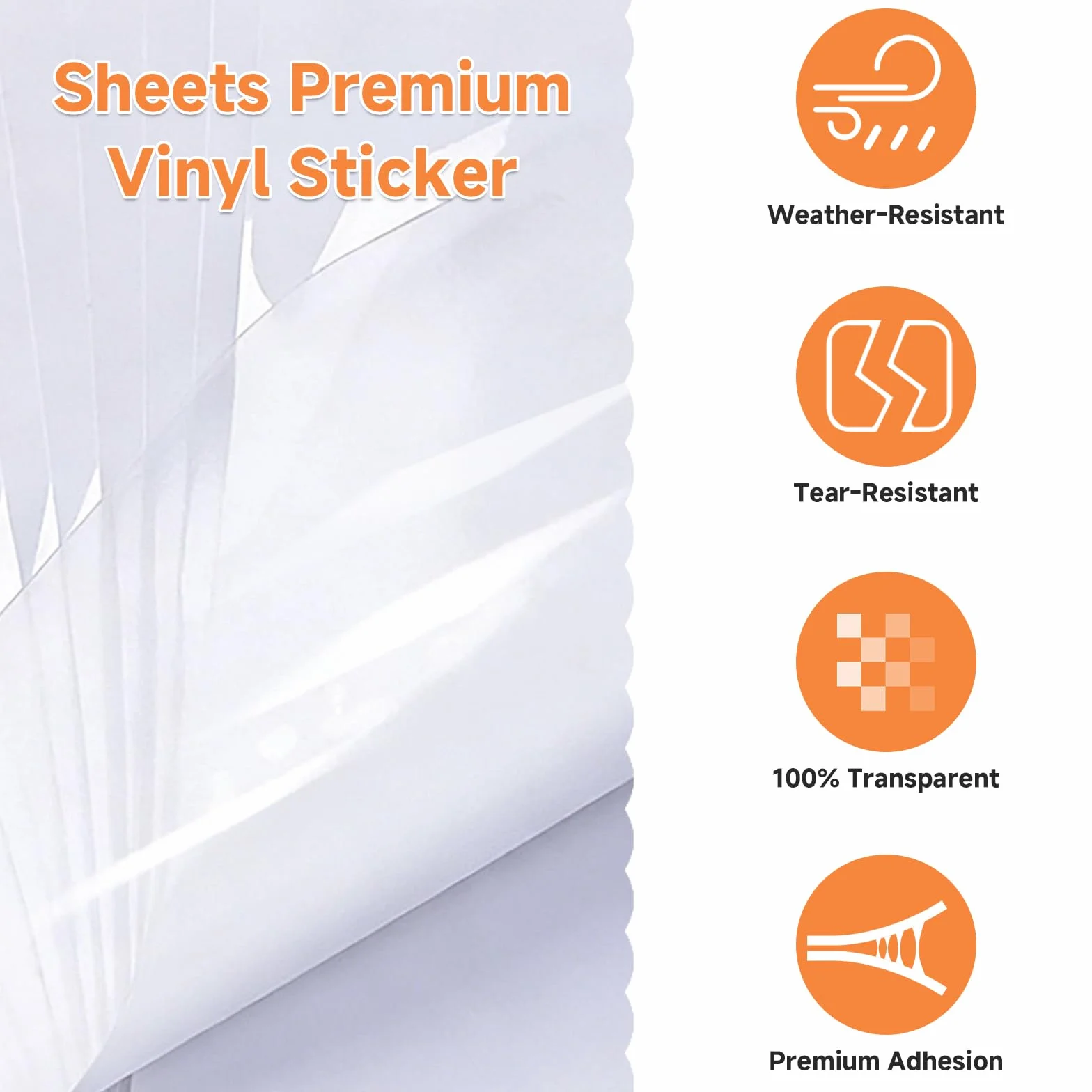 Film Autocollant Vinyle A4 Transparent pour Imprimante Laser Jet d'Encre, Lot de 20 Feuilles